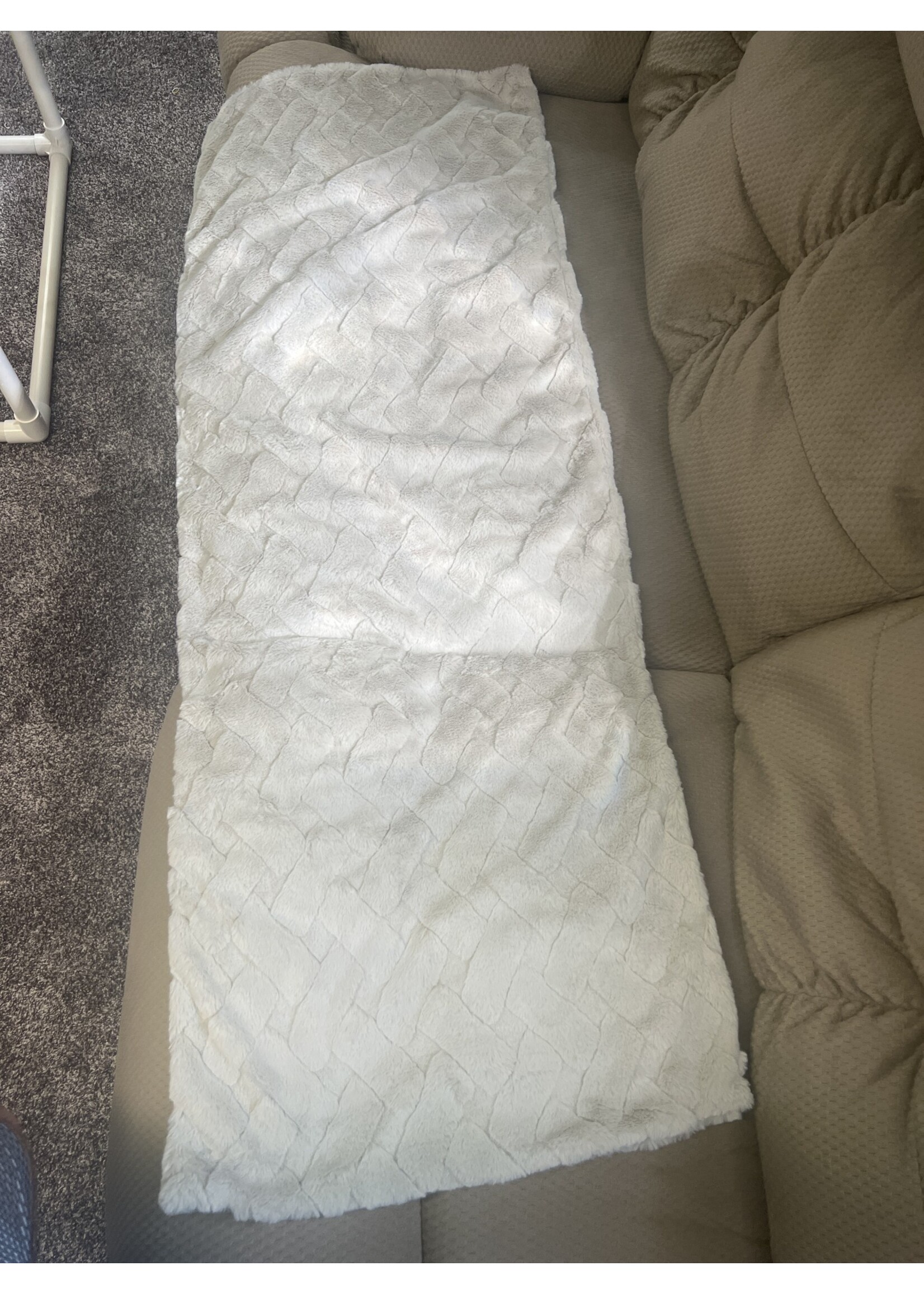 Grey Body Pillow Cover furry pattern 52x20”
