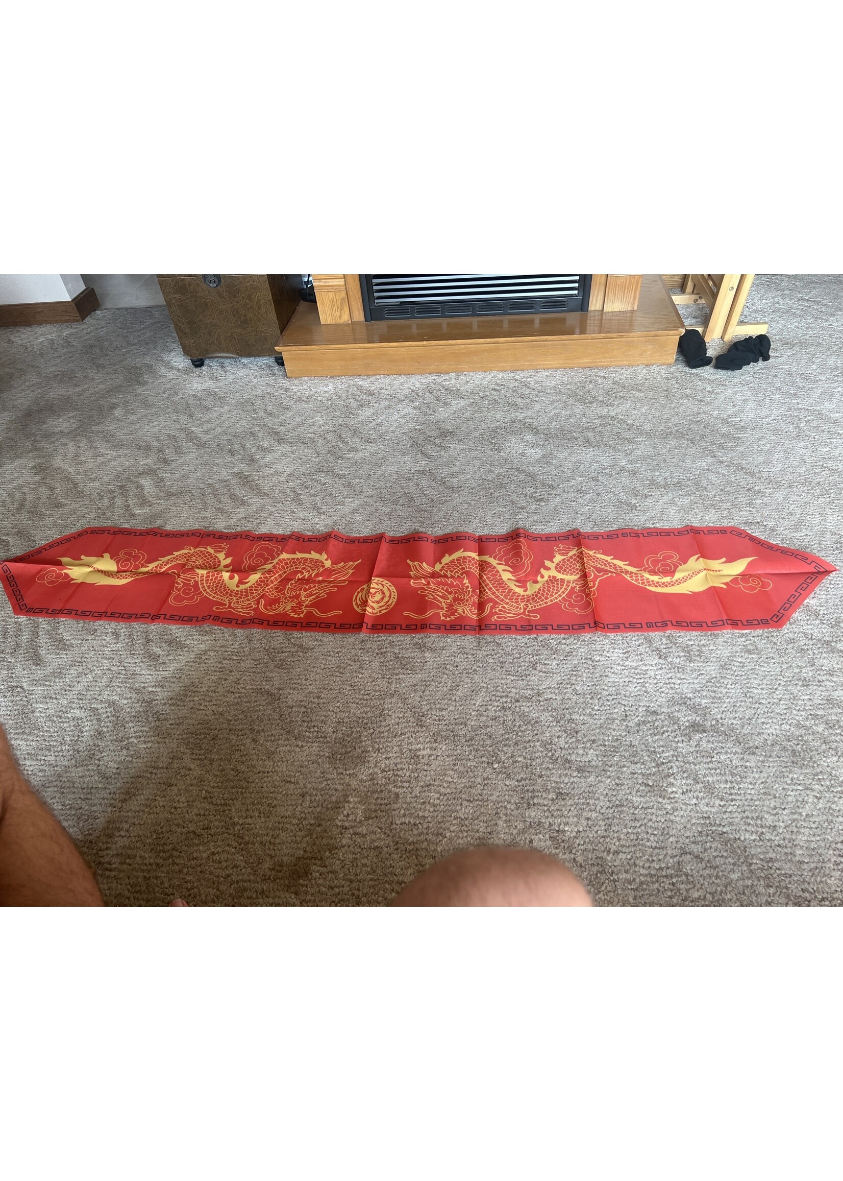 2pk Chinese Dragon Flags 12”x72” red/yellow