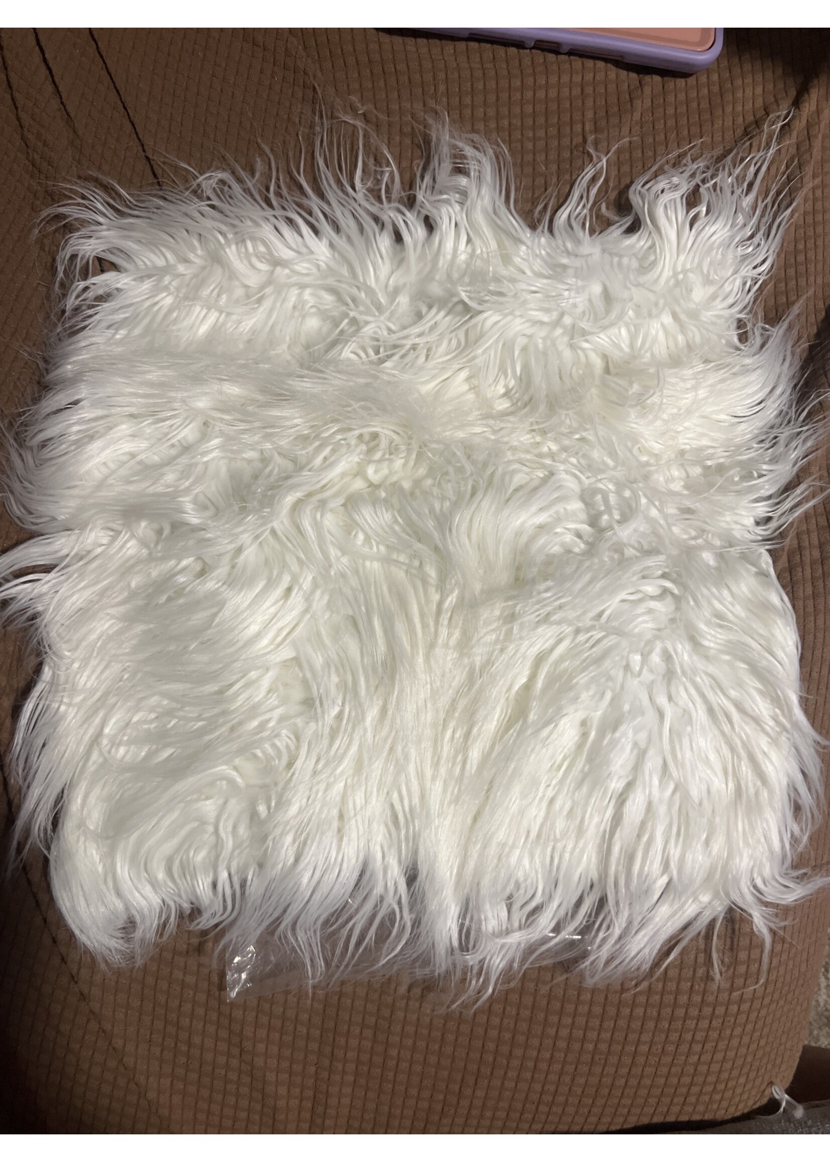 Bianna Creations white Faux Fur Shaggy Square 12”x12”