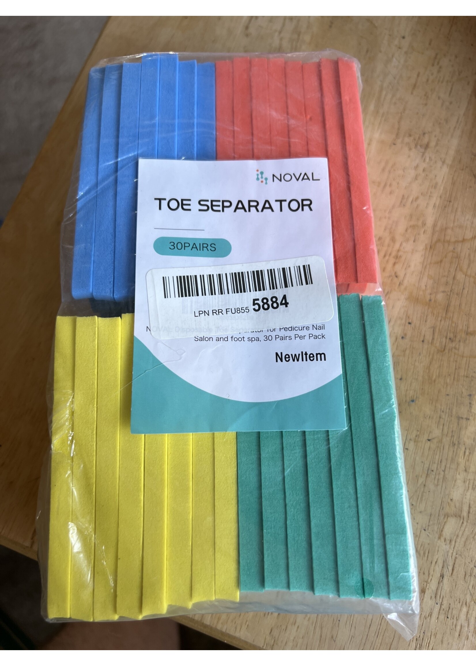 Noval- Toe Separator 30 pairs multiple colors Pedicure, Nail Salon, Foot Spa