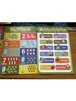 LALAFINA 4 Pcs Posters Educational Wall ChartsTeacher Posters (months, numbers, alphabet, etc) 11”x15.5”