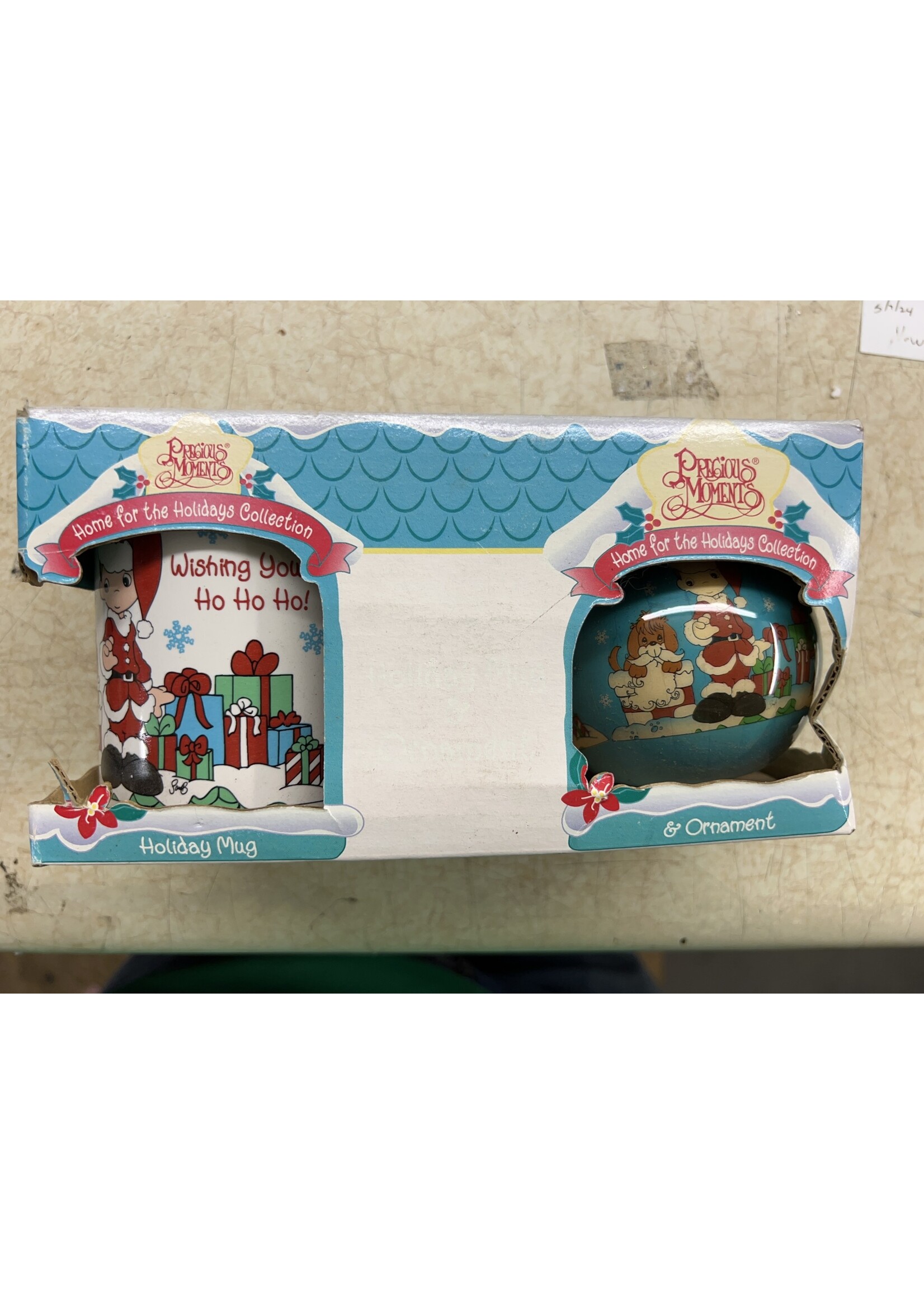 Precious Moments Vintage 1996 Box Set Christmas Coffee Cup Mug & Ornament