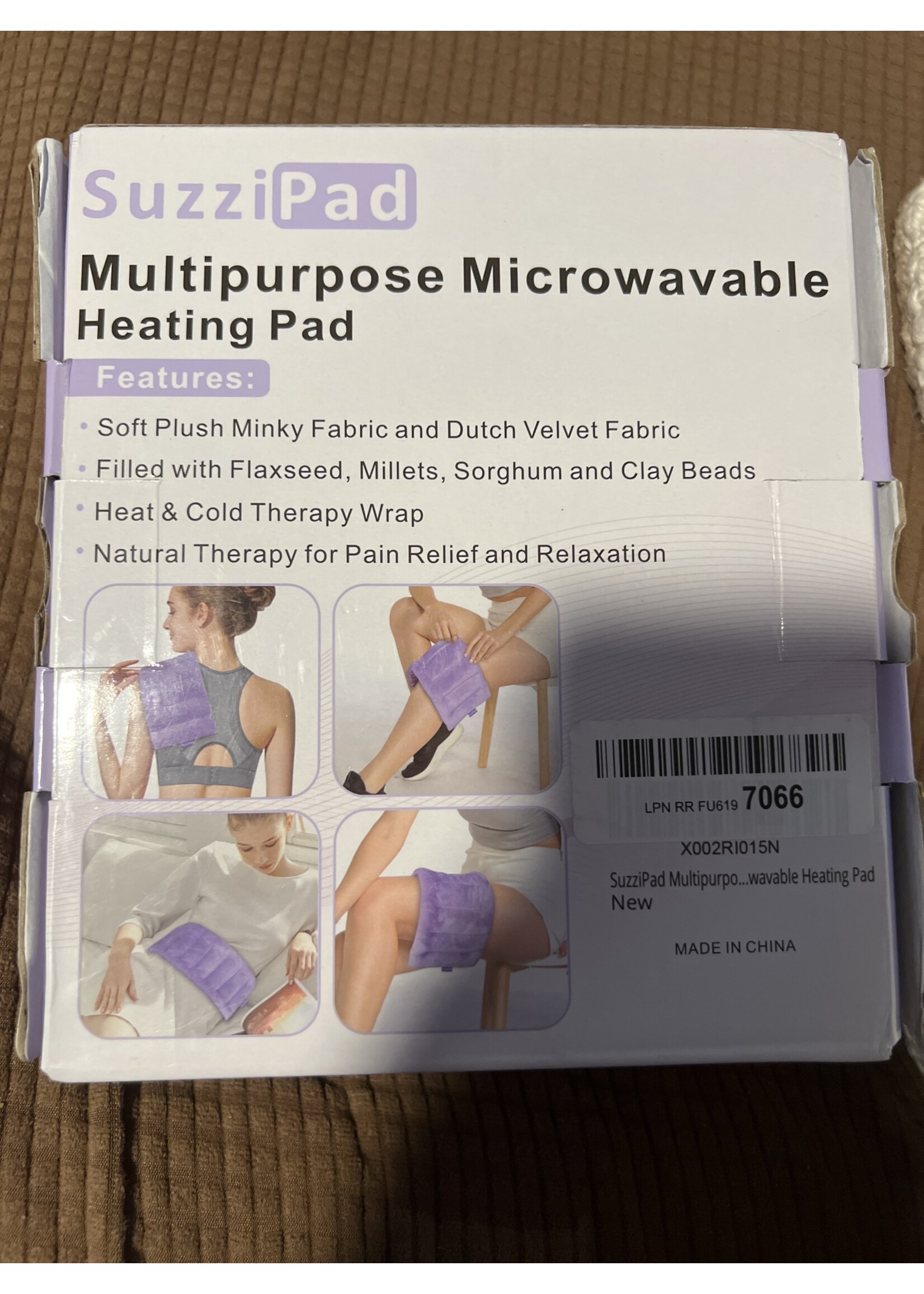 Suzzipad multipurpose microwavable heat pad purple