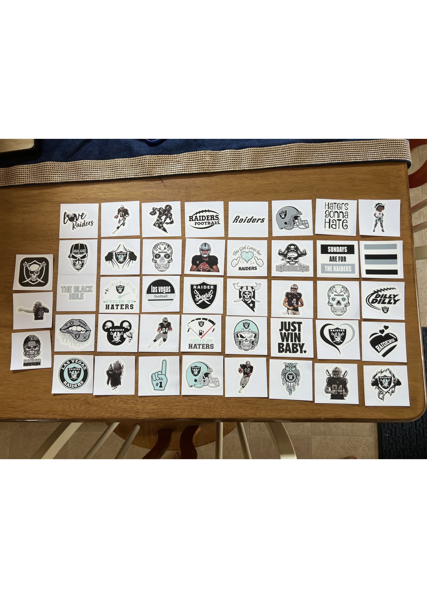 Assorted Raiders Stickers - 43 ct
