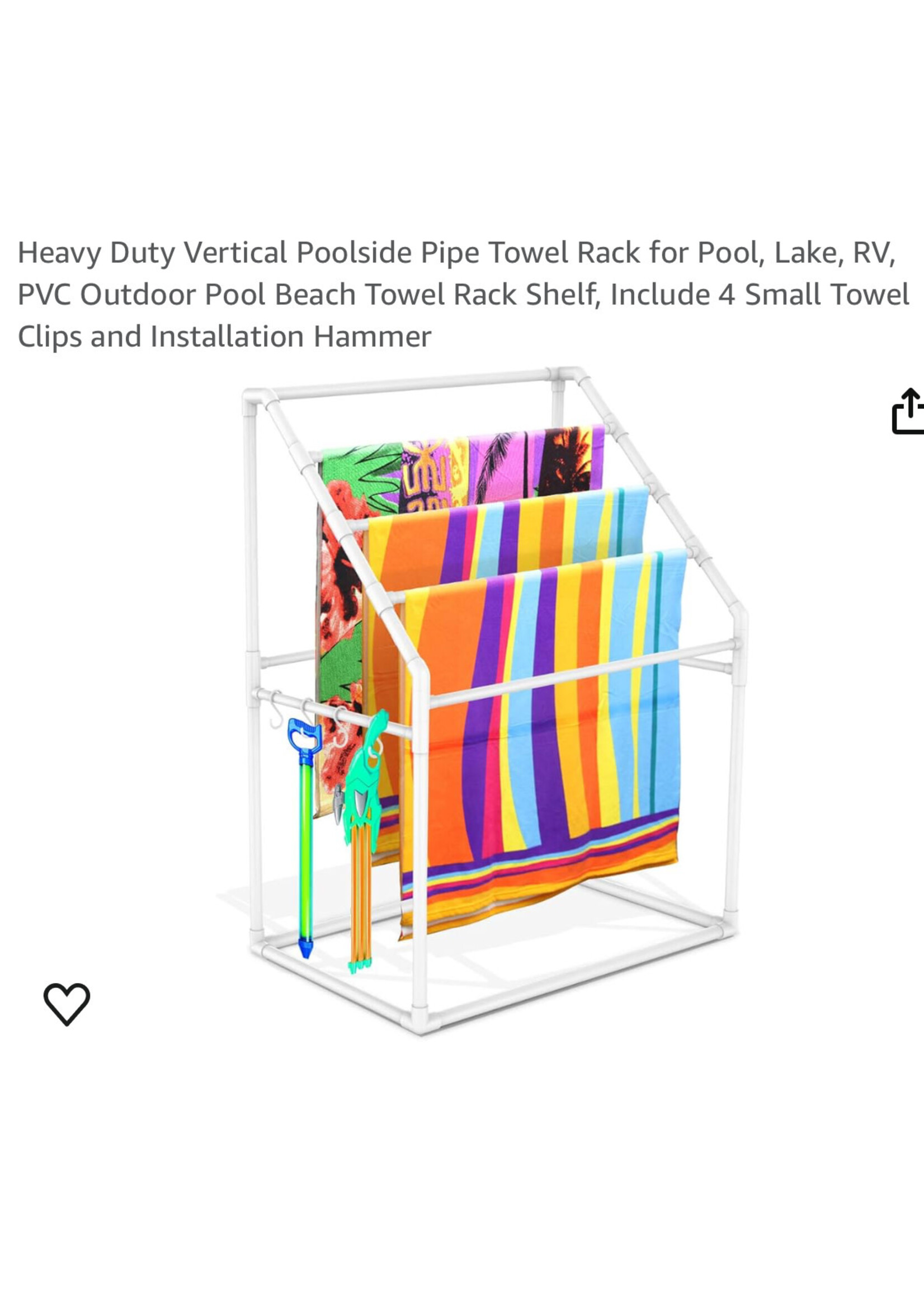 PVC Pool Side Towel Rack