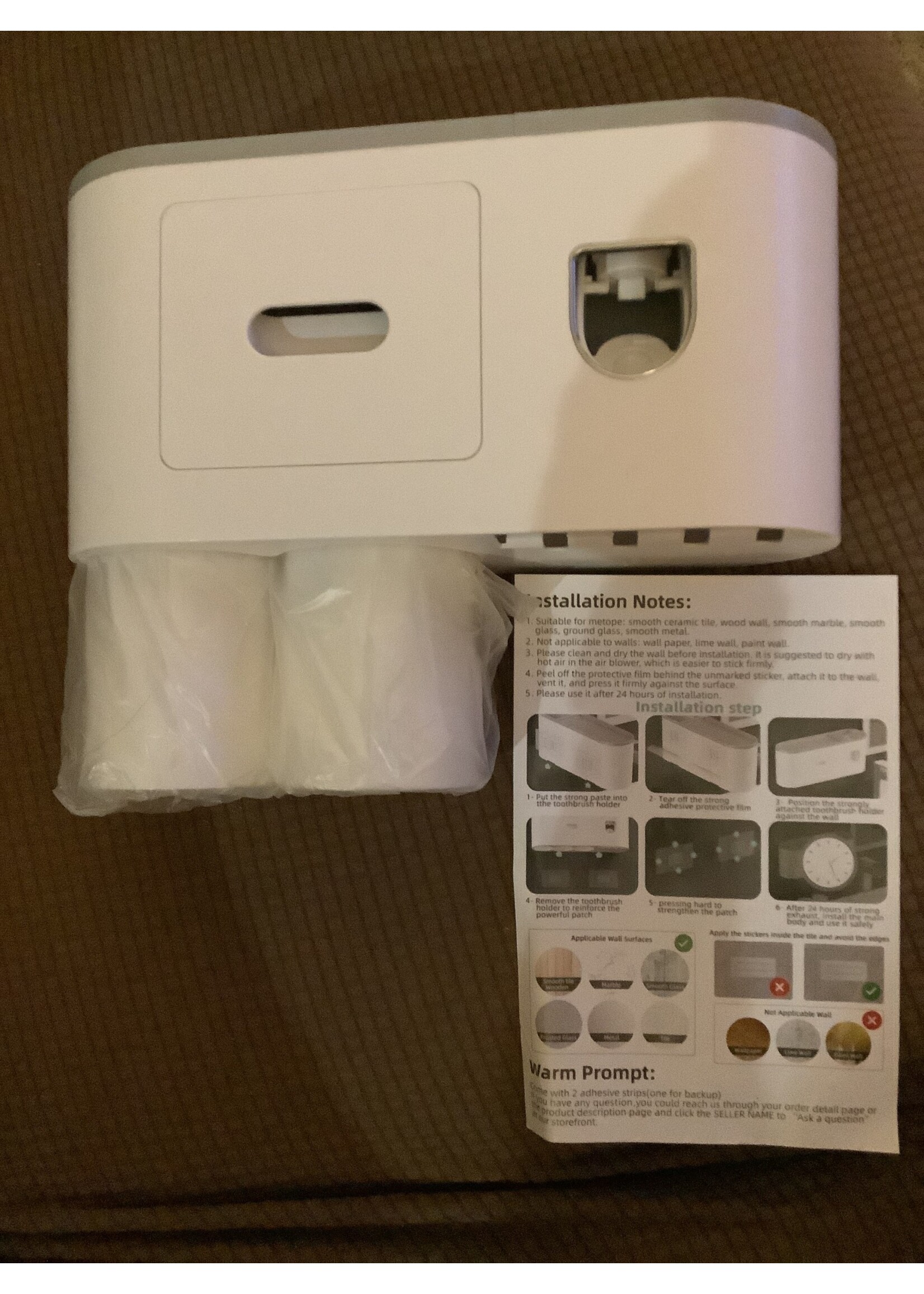 Open box- Multifunctional Toothbrush Holder /fits brushes, paste, and rinse cups
