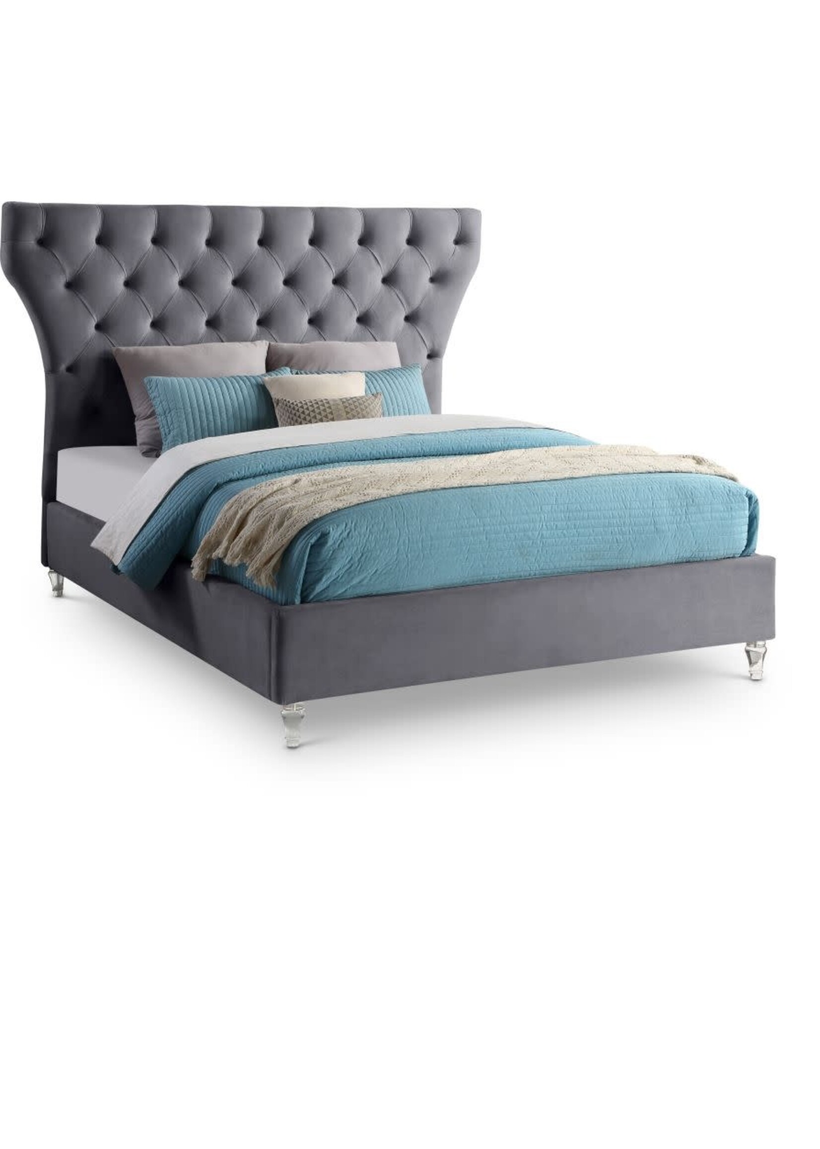 Meridian Furniture - Kira Queen Grey Bed Frame