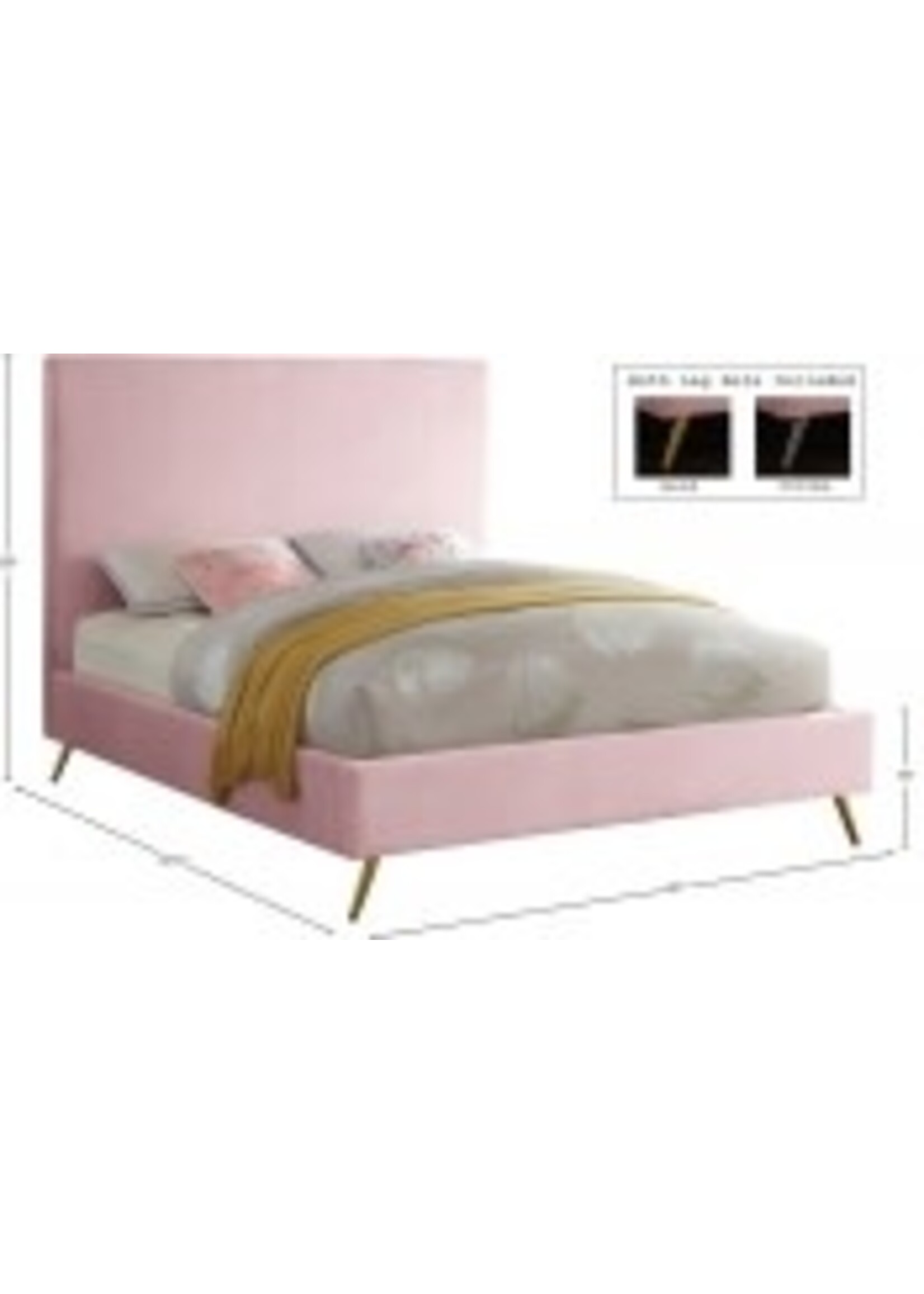 Meridian Furniture - Jasmine Pink King Bed Frame