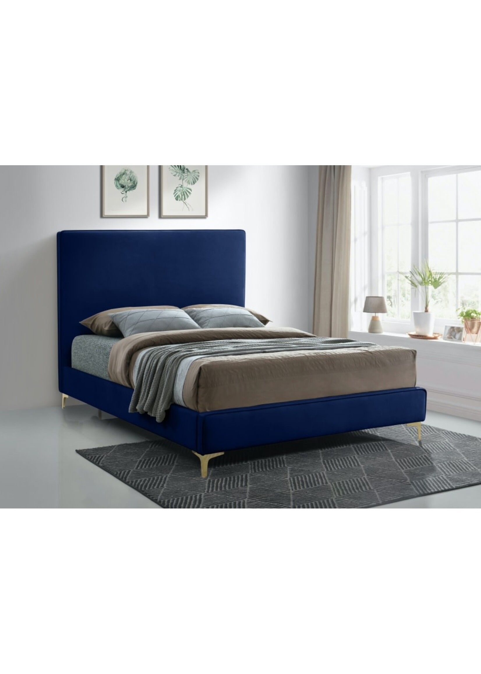 Meridian Furniture - Geri Navy King Bed Frame