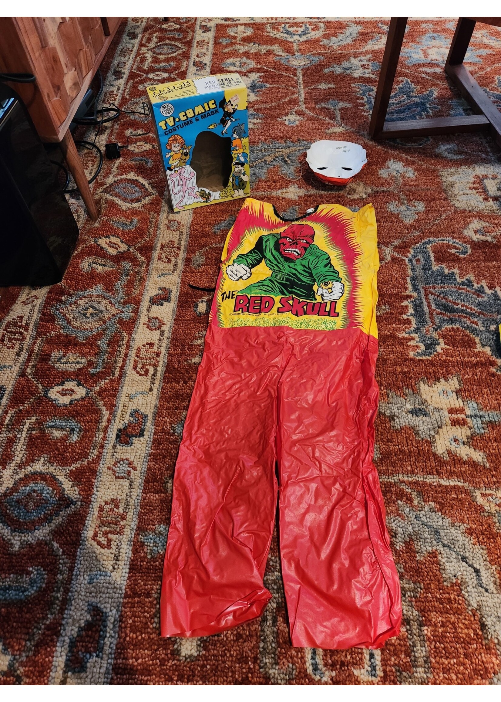 RARE Red Skull Marvel Comics Ben Cooper Vintage Mask Costume Box 1978 Halloween Medium