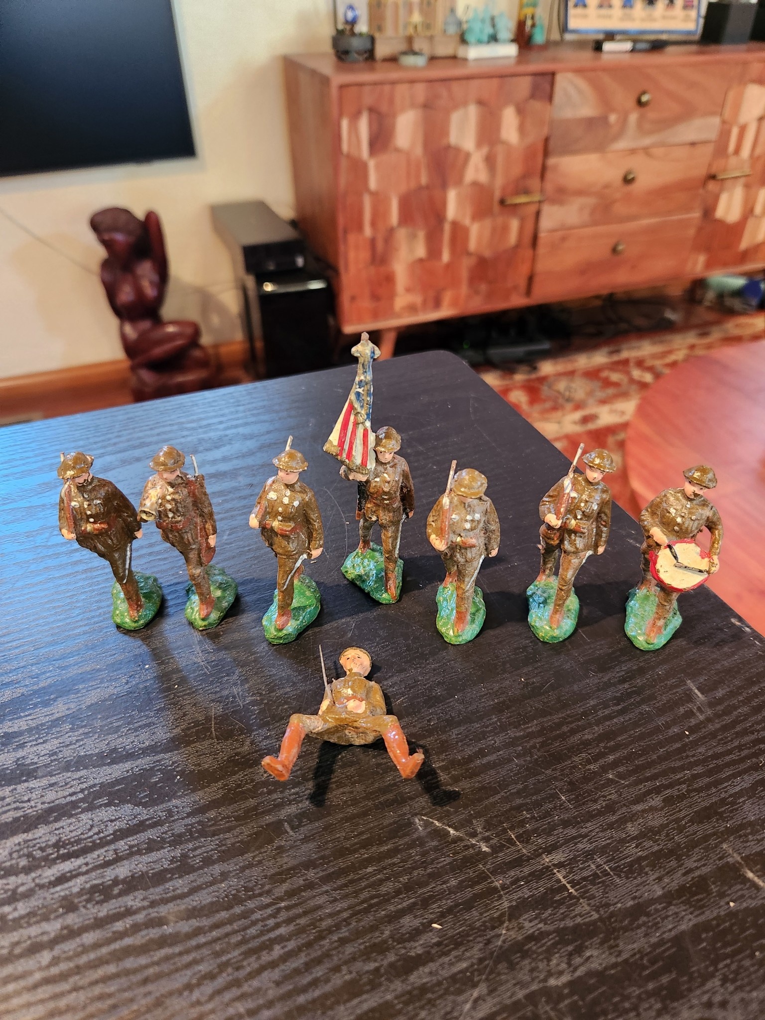 Lot of 8 Vintage 1920's Composition Trico Japan 3? Tall WWI