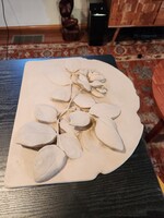 Hen Feathers - Rose Wall Plaque Raised Relief 15x13