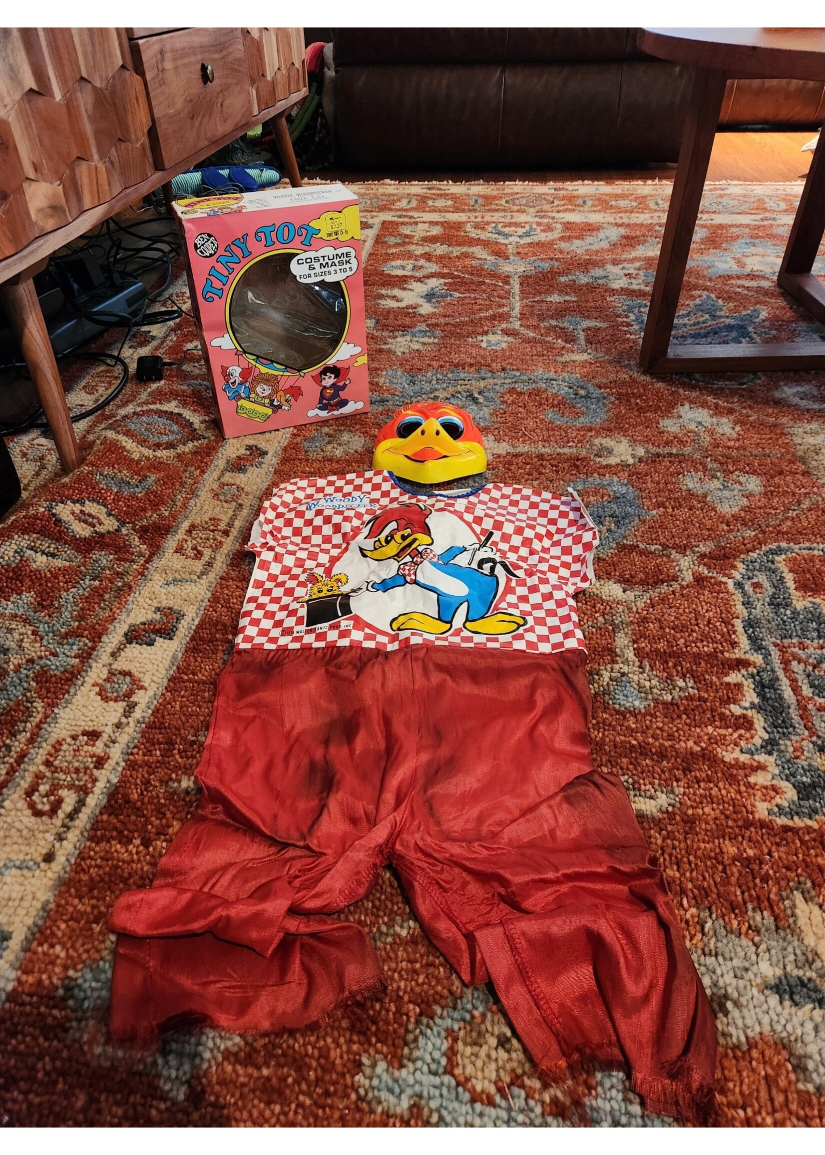 Vintage Ben Cooper Woody Woodpecker 1974 Halloween Costume With Mask Tiny Tot