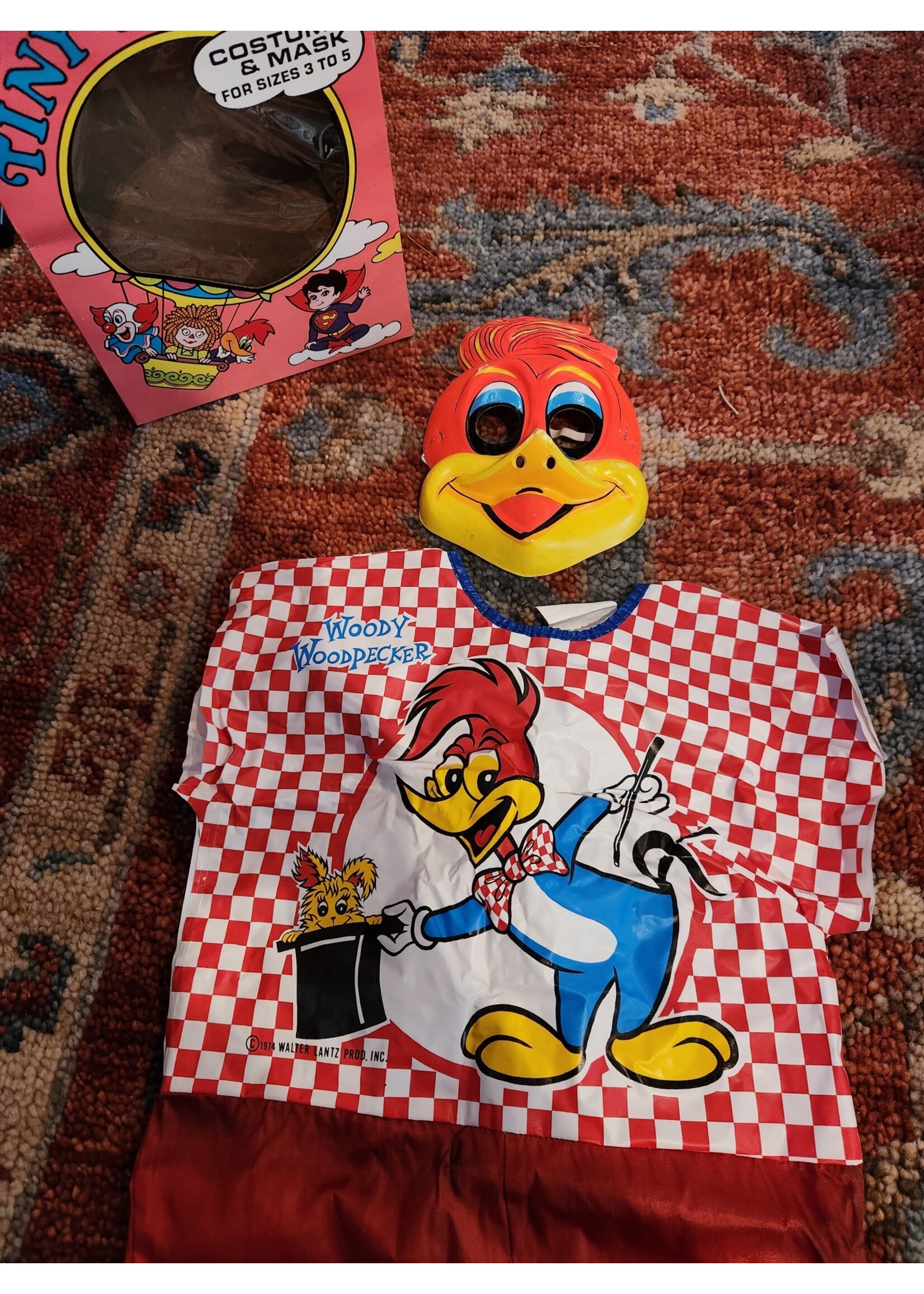 Vintage Ben Cooper Woody Woodpecker 1974 Halloween Costume With Mask Tiny Tot