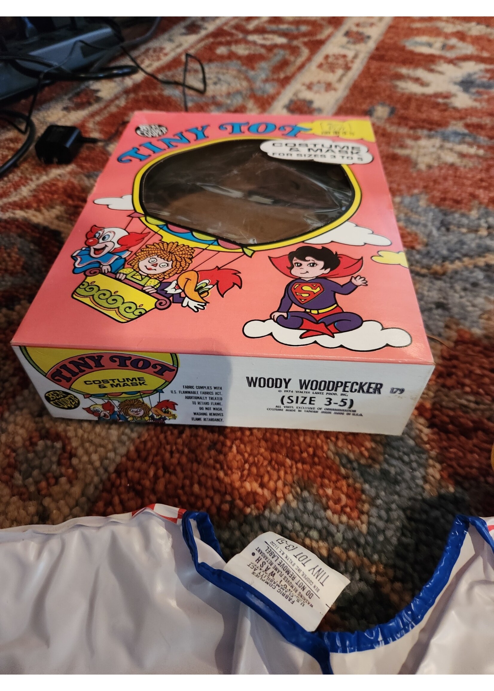 Vintage Ben Cooper Woody Woodpecker 1974 Halloween Costume With Mask Tiny Tot