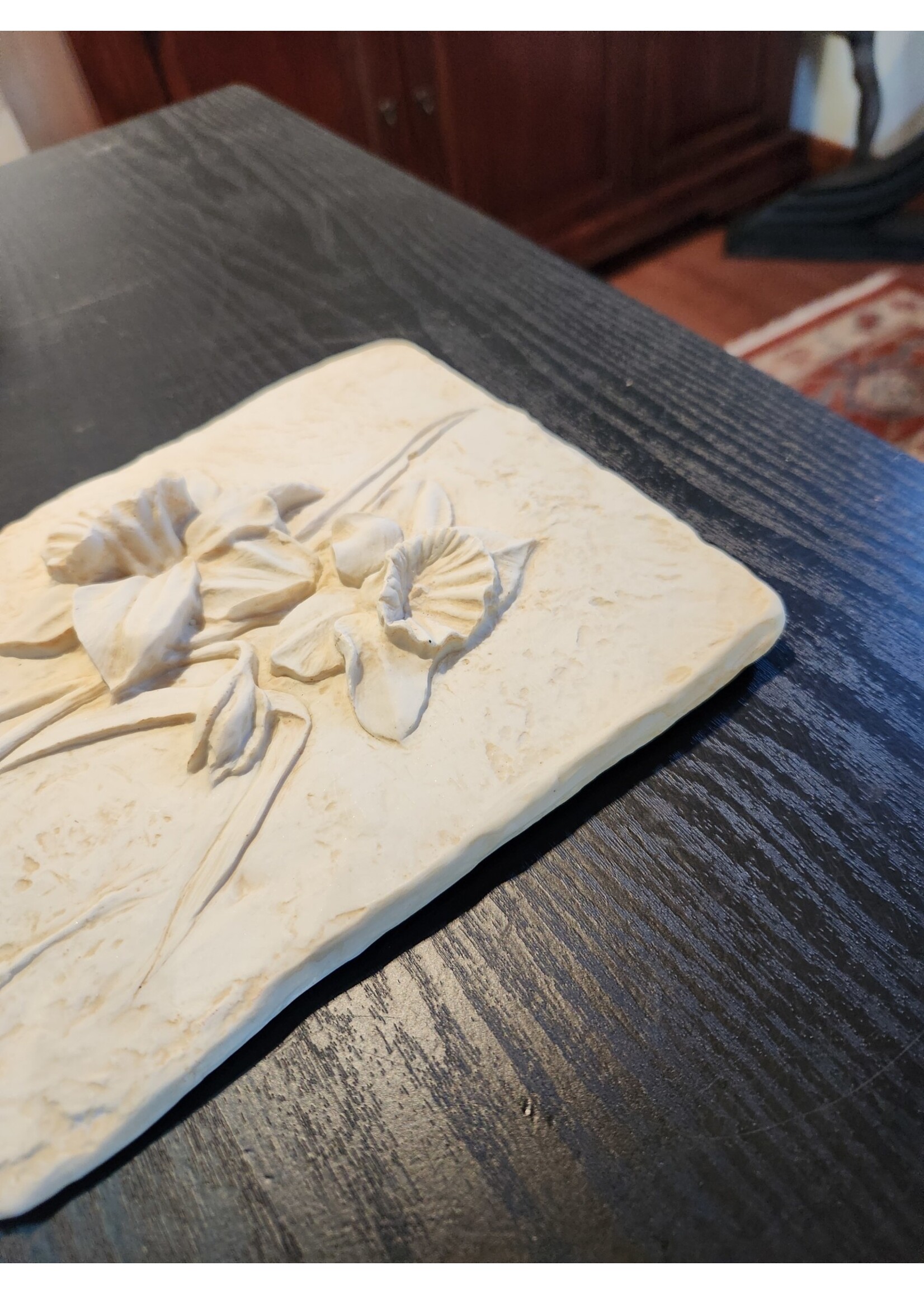 Hen-Feathers Flower Daffodil Plaque Hanging Art Picture (Resin) 6.5x8.75