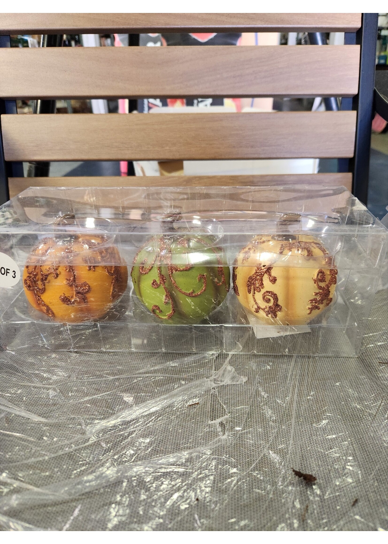 Hobby Lobby Set of 3 , 3.5" Ceramic Pumpkin Fall/Thanksgiving Decor