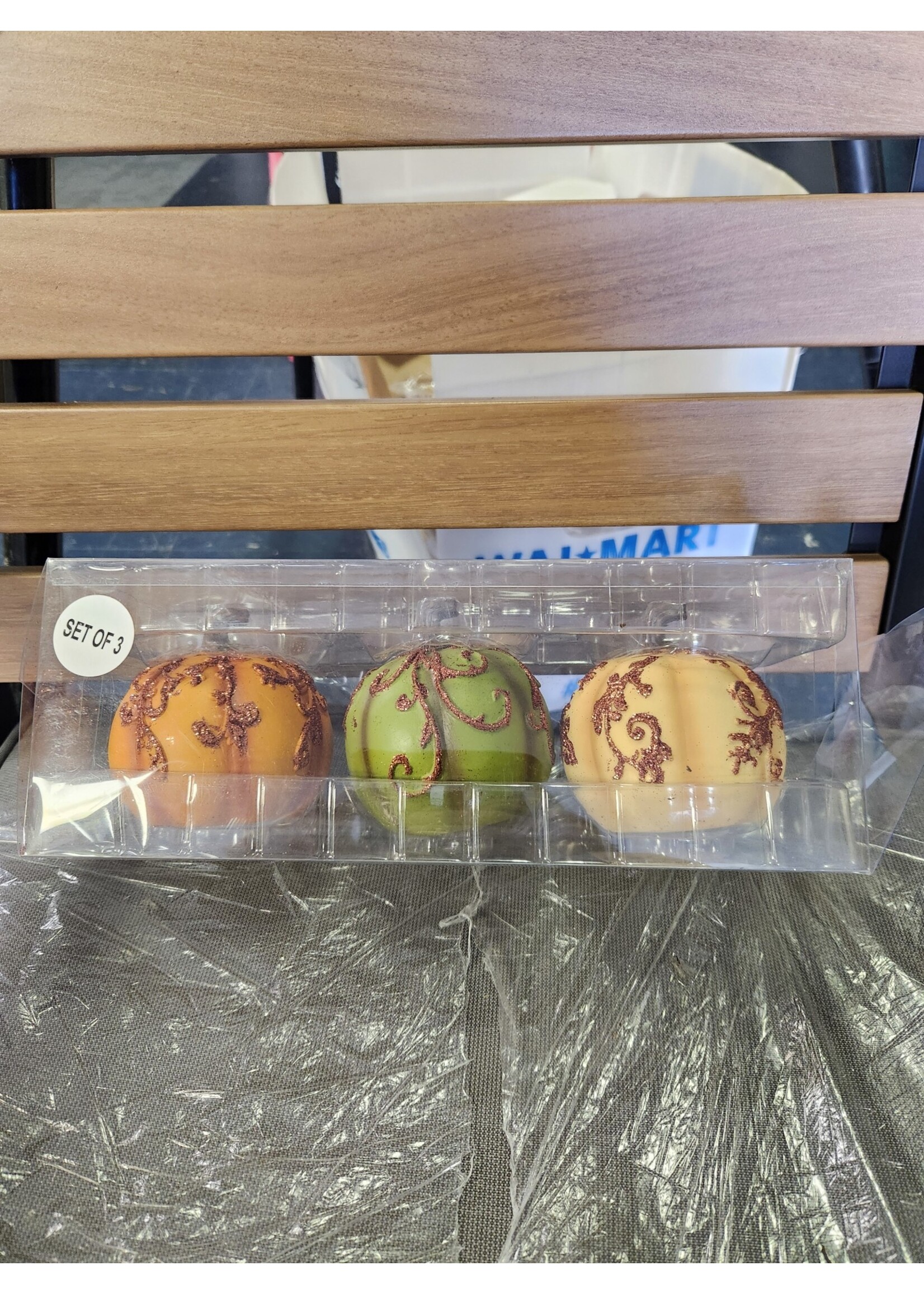 Hobby Lobby Set of 3 , 3.5" Ceramic Pumpkin Fall/Thanksgiving Decor