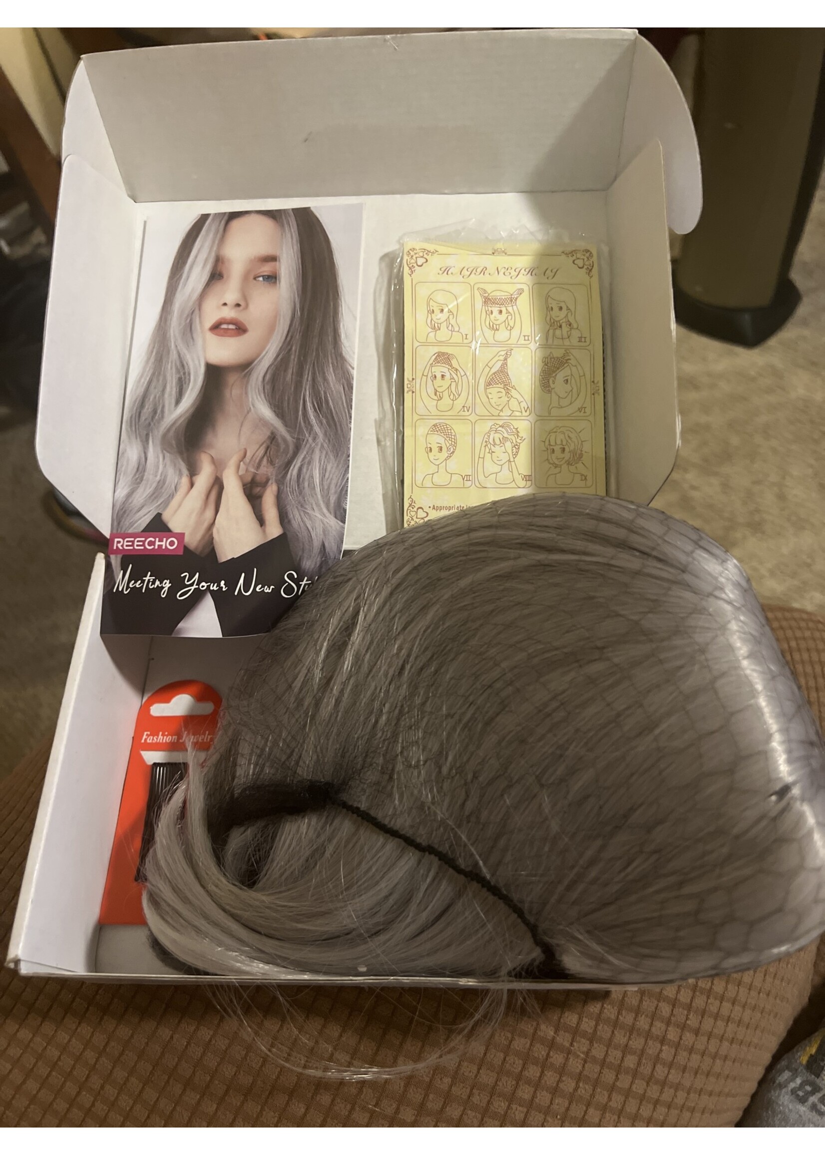 Reecho silver/gray bob wig