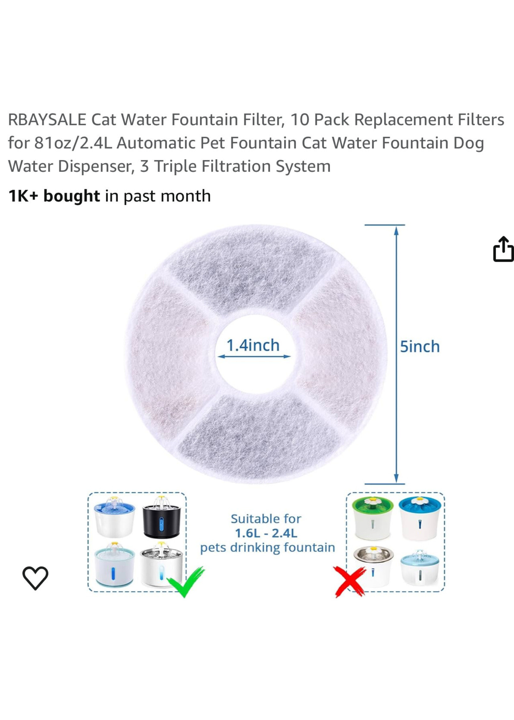 Open box- RBaySale Pet Water Filter