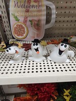 Set of 3 Ghosts Frankel Halloween Ceramic Whimsical Funky Taiwan