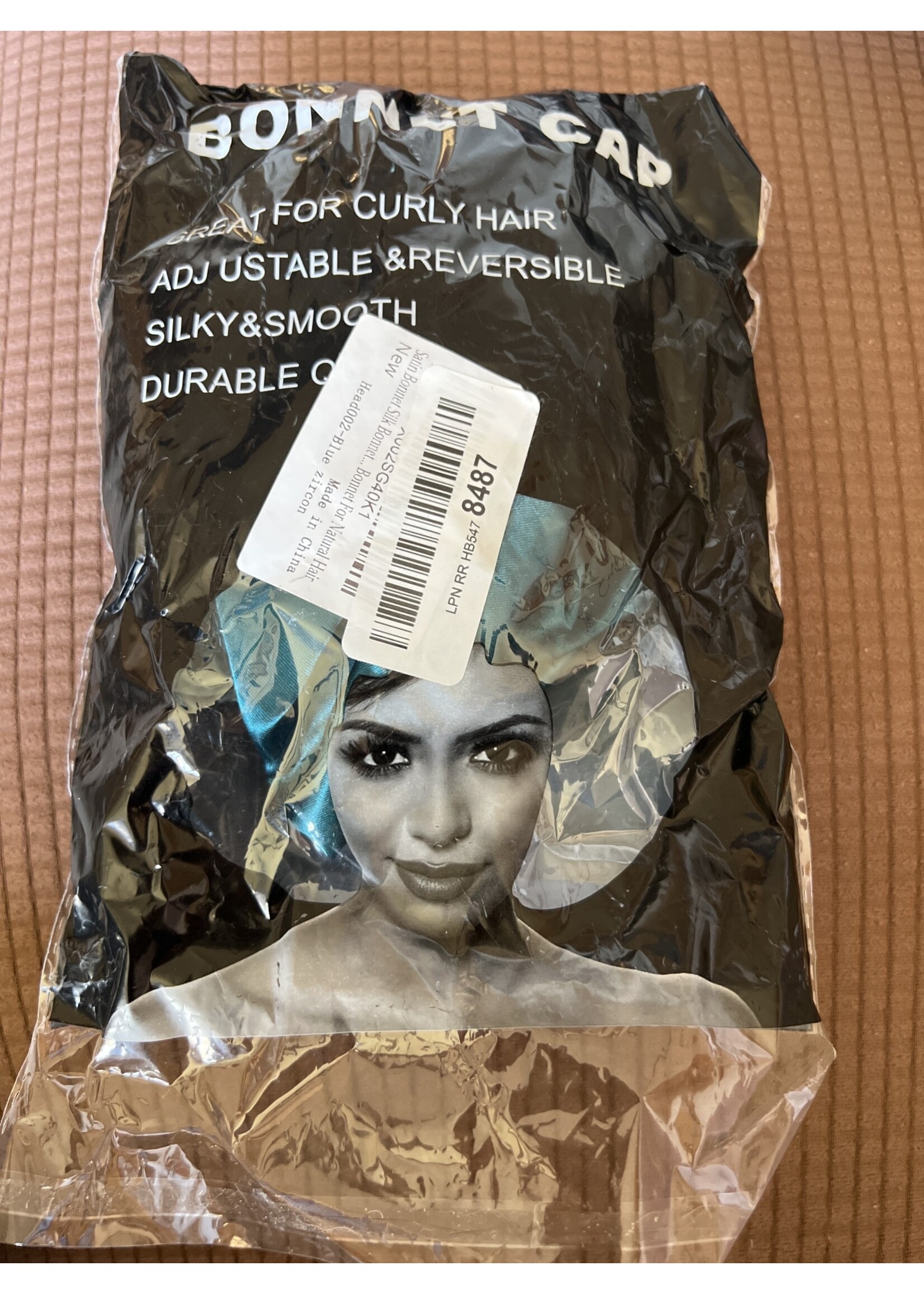 Open box- Satin silk Bonnet Cap teal