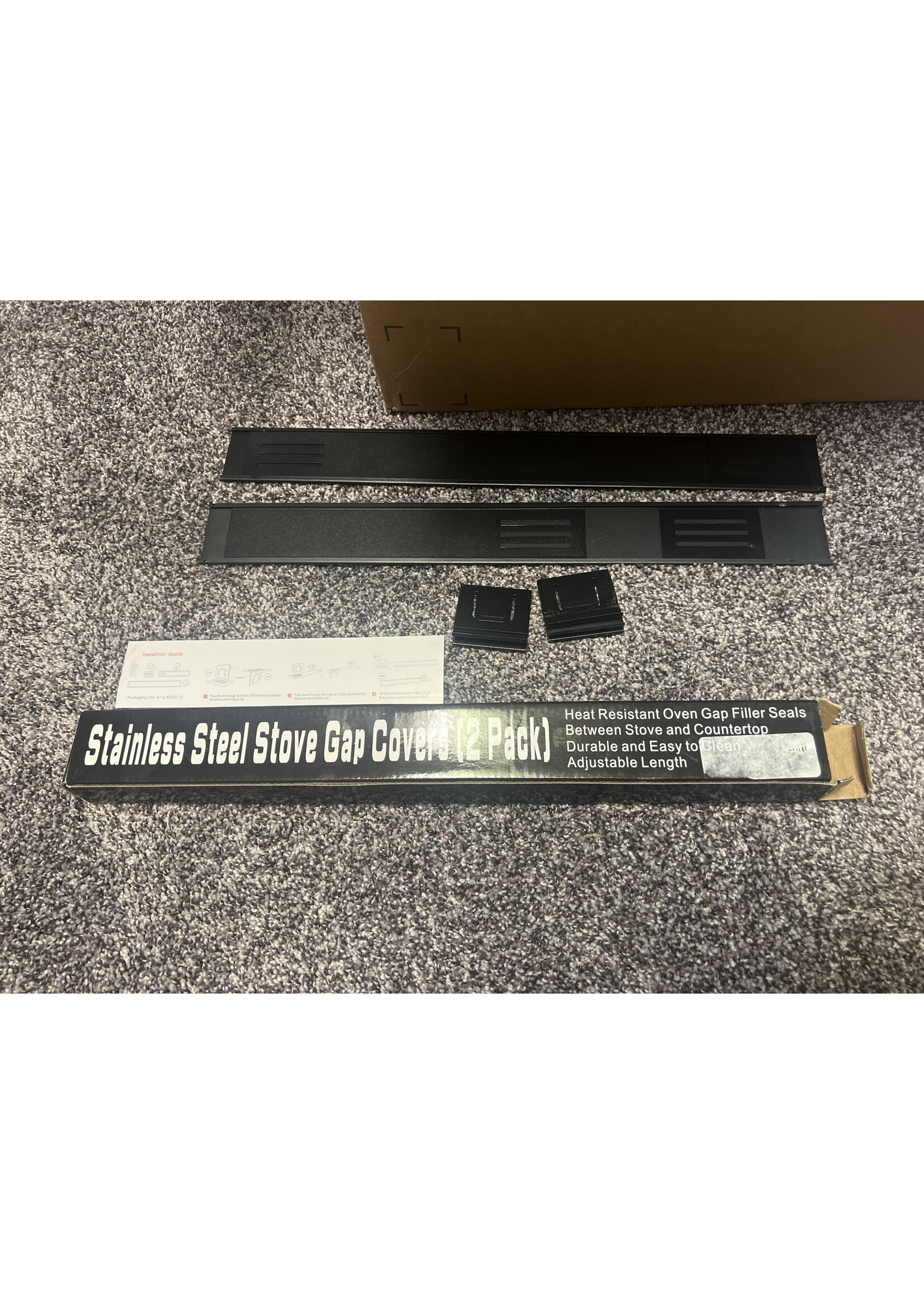 Open box- Stainless Steel Stove Gap Covers 2 pk.
