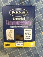 Dr Scholl’s Graduated Compression Socks for women 1pr knee length closed toe S 4-5