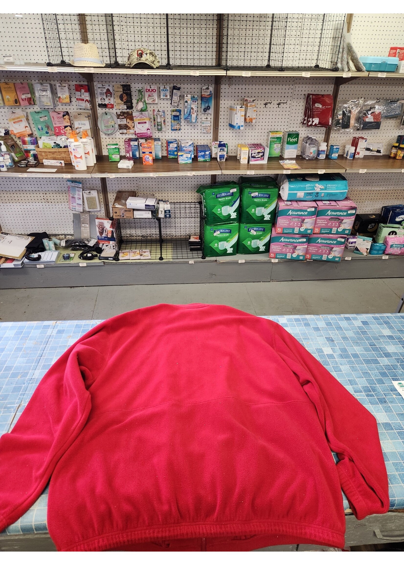 Disney Walt Disney World Mickey Mouse Santa Christmas Red Fleece Jacket XL