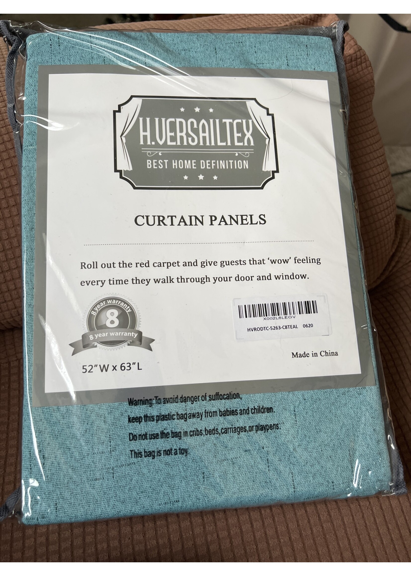 H Versailtex Curtain Panels 52”x63” teal