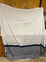 Navy and White Shower Curtain  70”x70” w/ plastic hooks