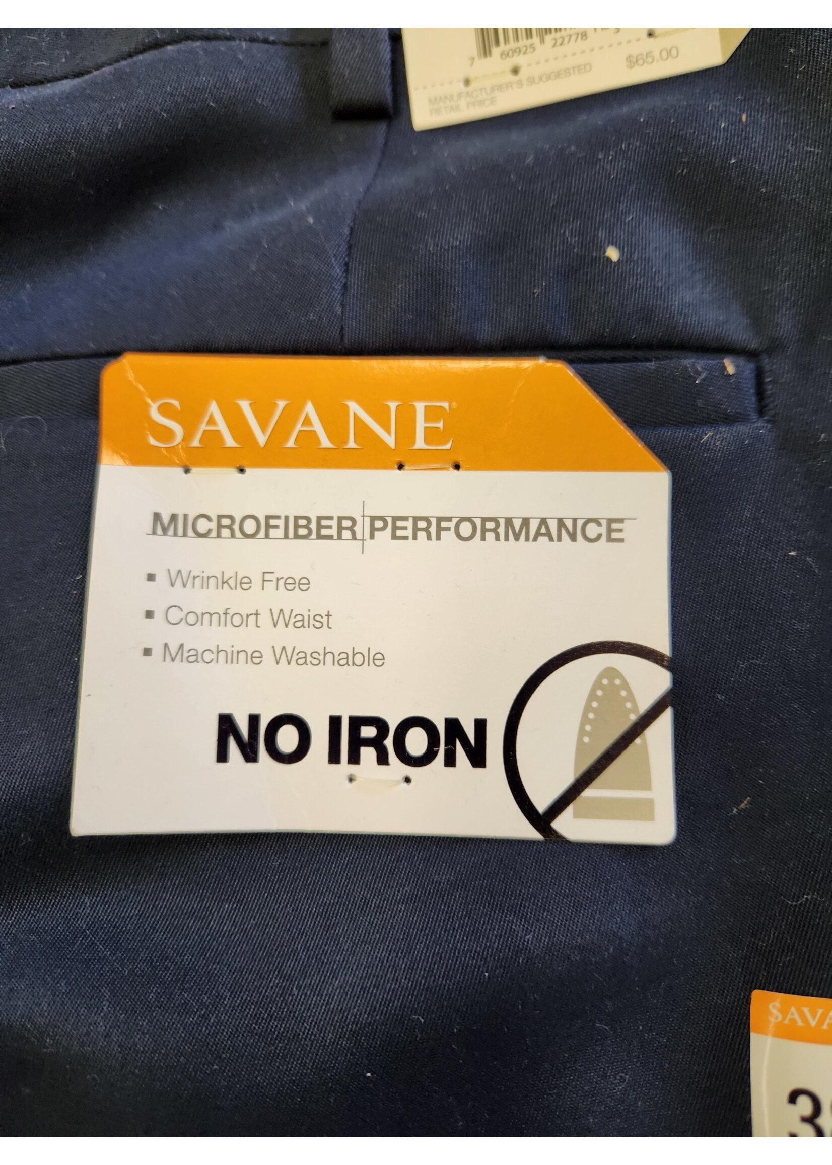 Men's Comfort Waist Savane Microfiber Performance No Iron Dress Pants 38/29