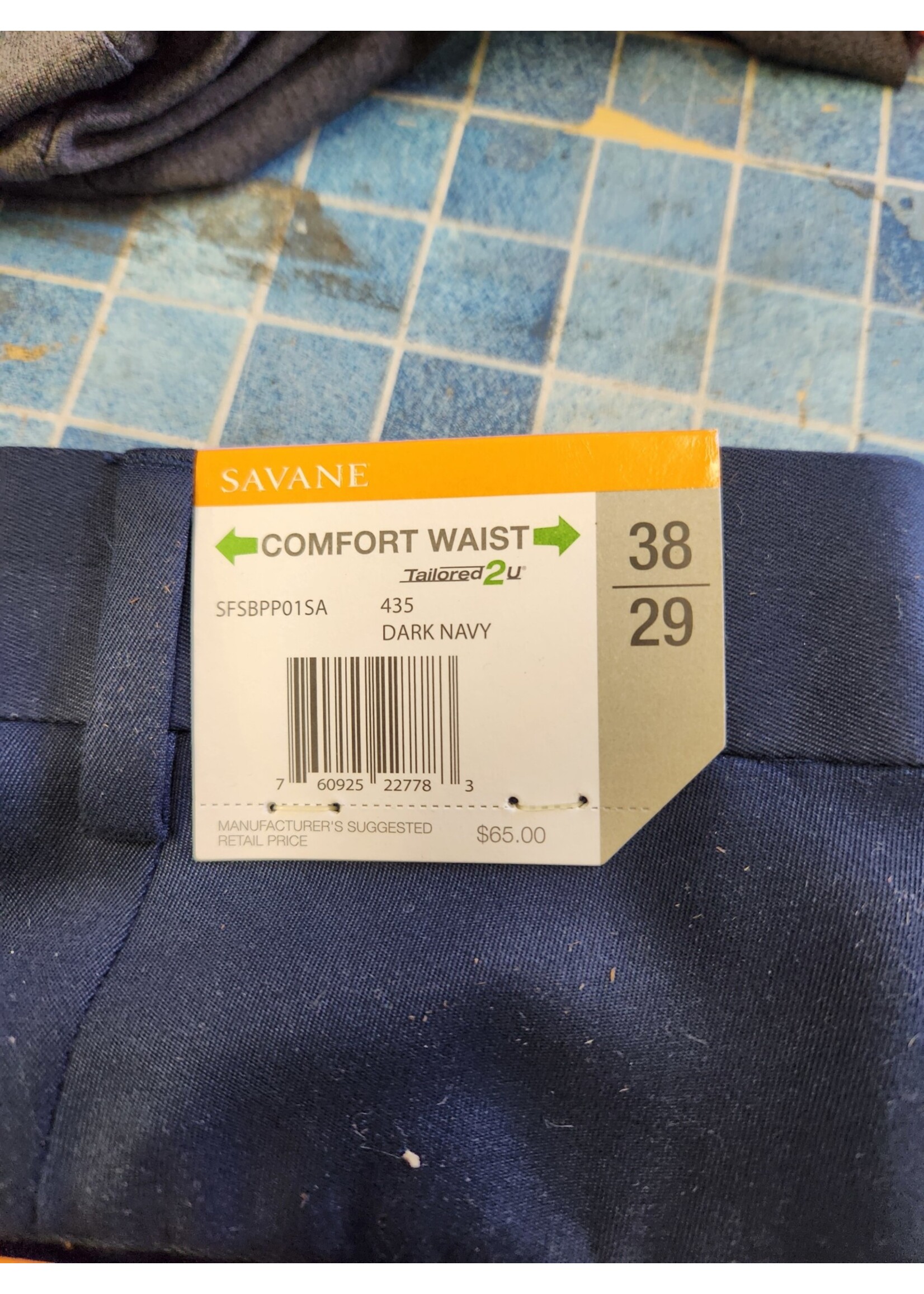Men's Comfort Waist Savane Microfiber Performance No Iron Dress Pants 38/29