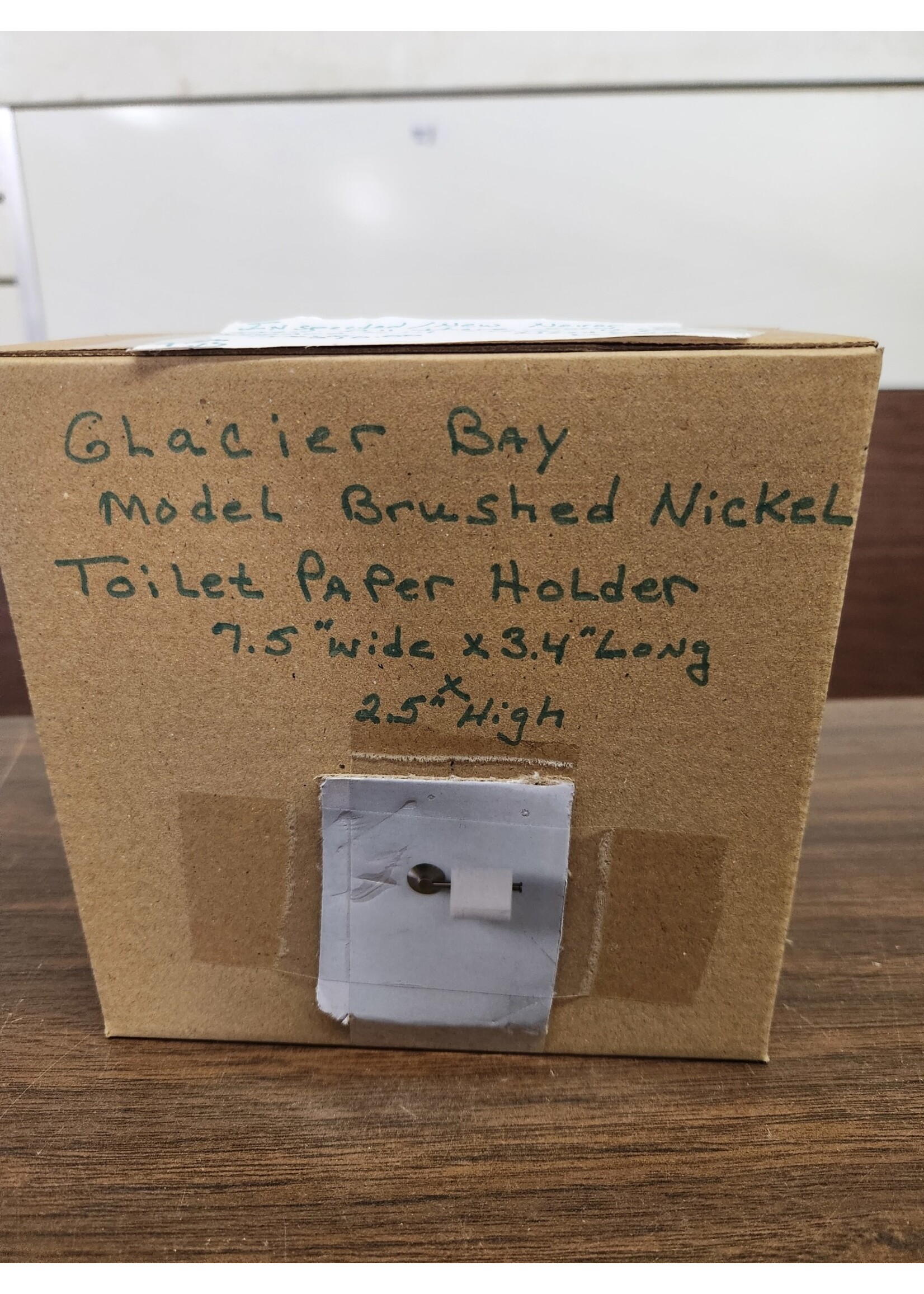 Glacier Bay Brushed Nickel Toilet Paper Roll Holder 7.5Wx3.4Lx2.5H