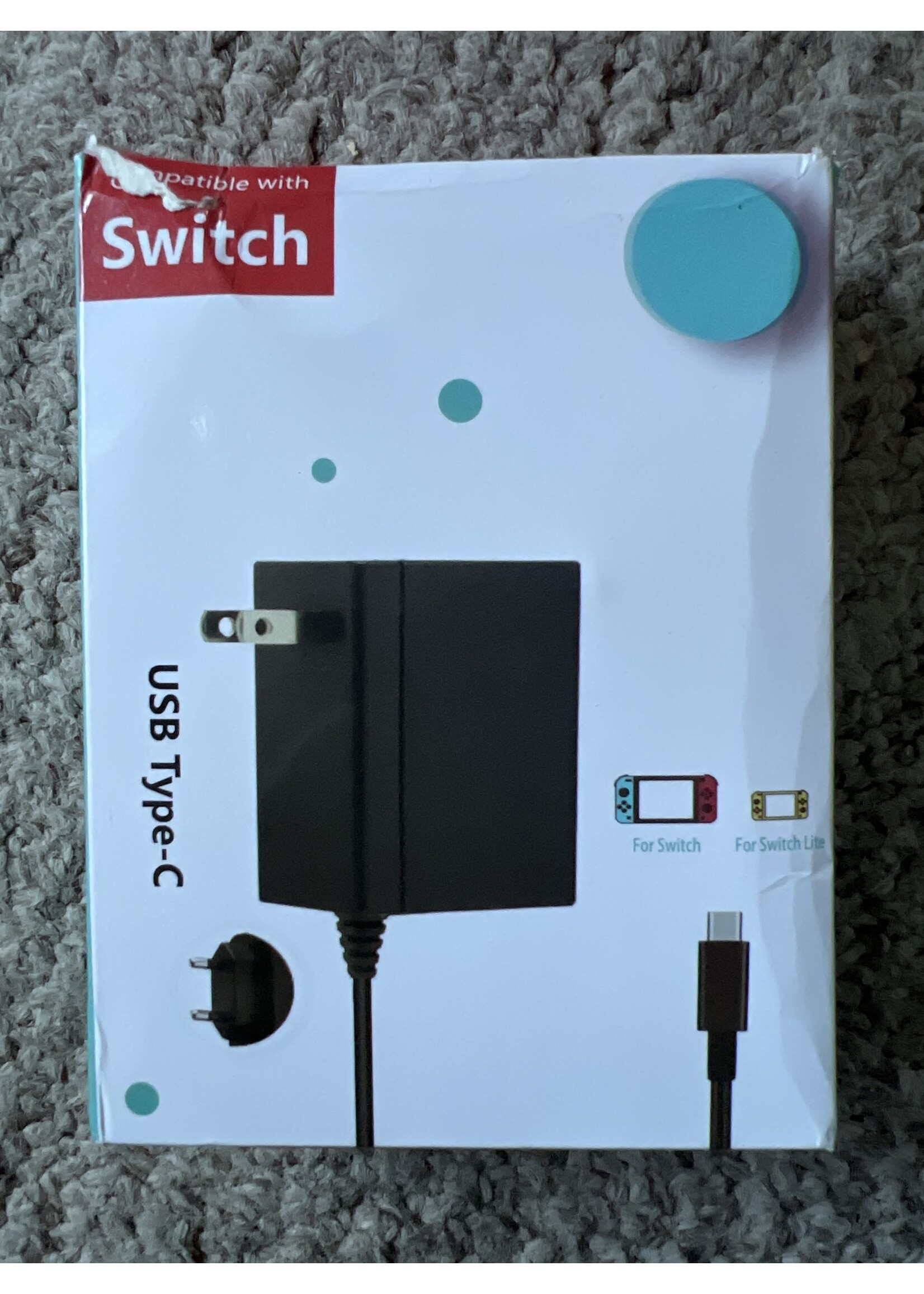 15V Power Charger USB Type C for Switch 60” length