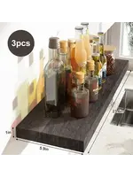 Fixwal Large 24x6in Floating Shelves, Set of 3, Carbonized Black, paulownia wood