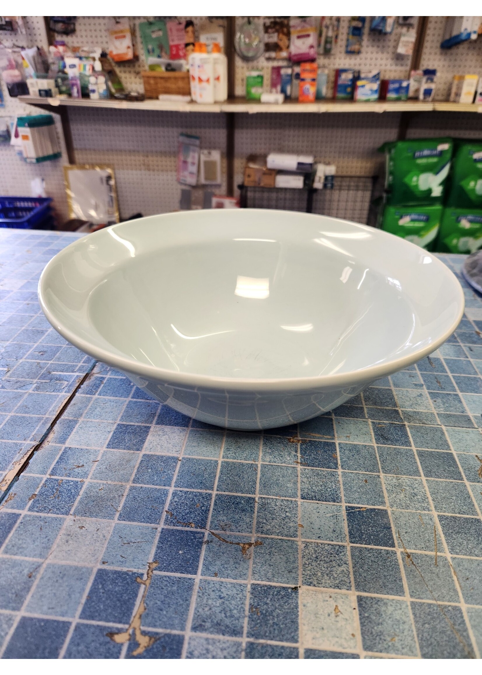 *Small Chip Pier 1 Stoneware Mixing Bowl 11x4.25 inch Made in Italy Sea Foam/Mint Green