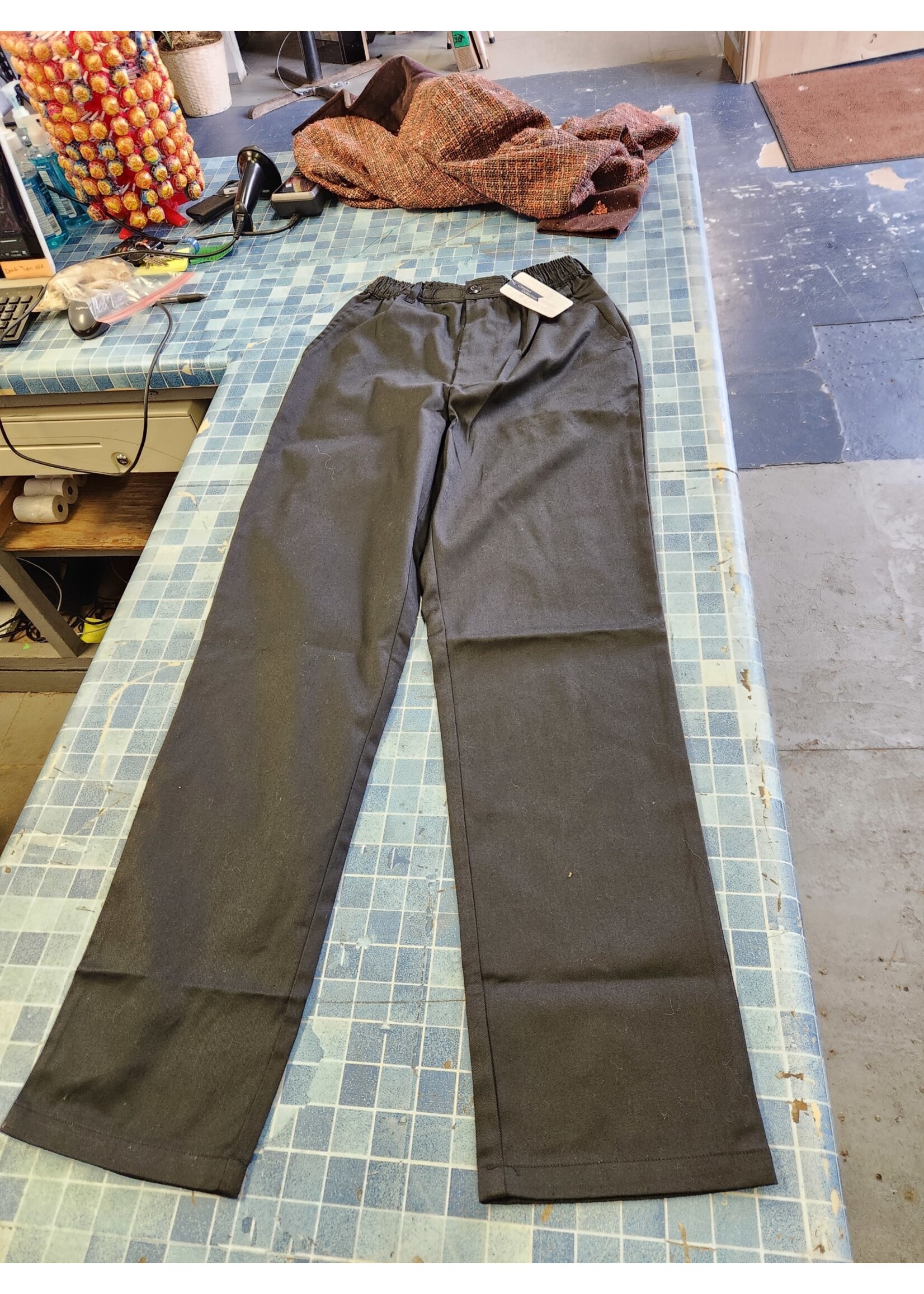 Pembrook Comfort Collection Womens Pull On Pants Sm Straight Leg Pockets Black