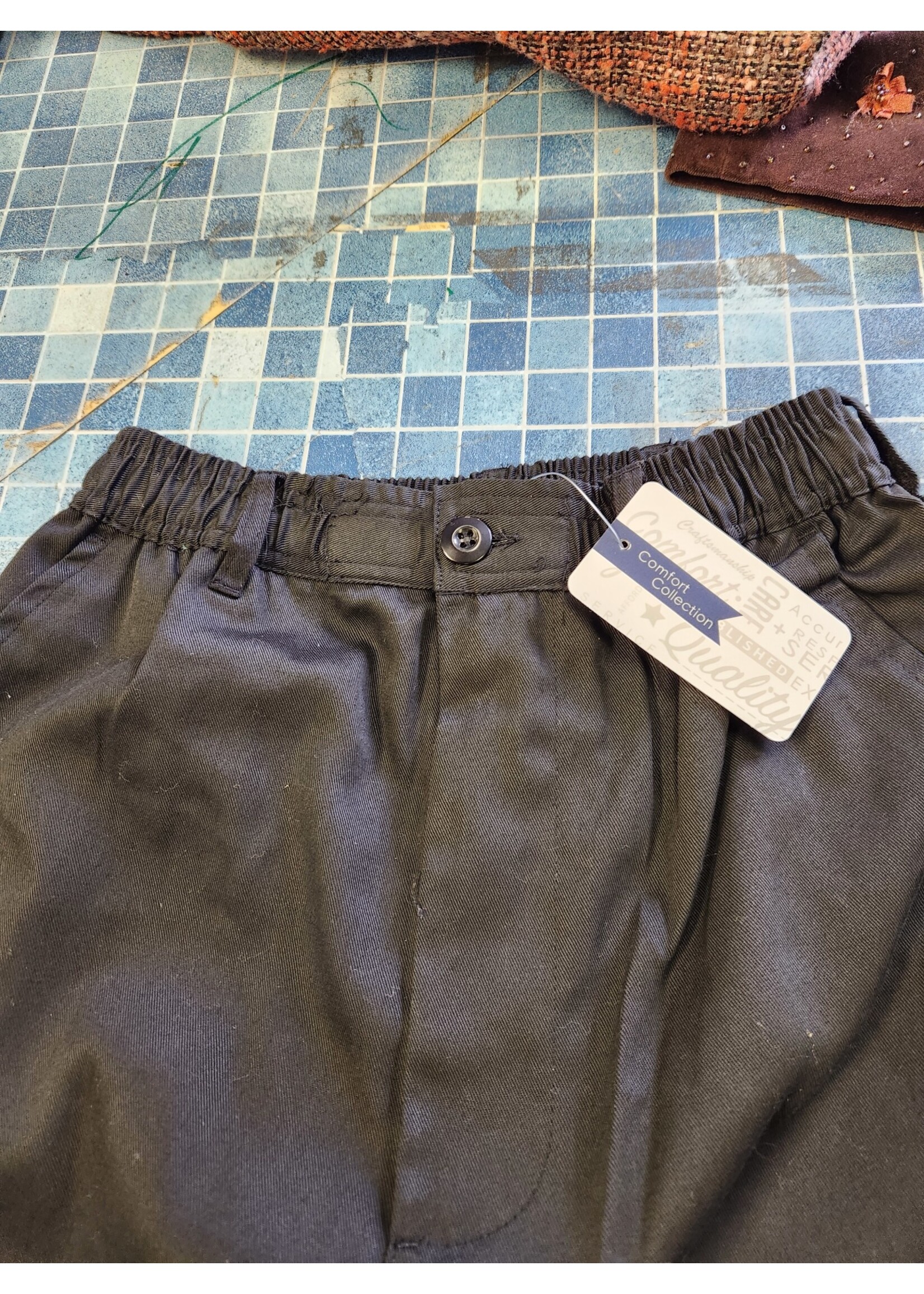 Pembrook Comfort Collection Womens Pull On Pants Sm Straight Leg Pockets Black