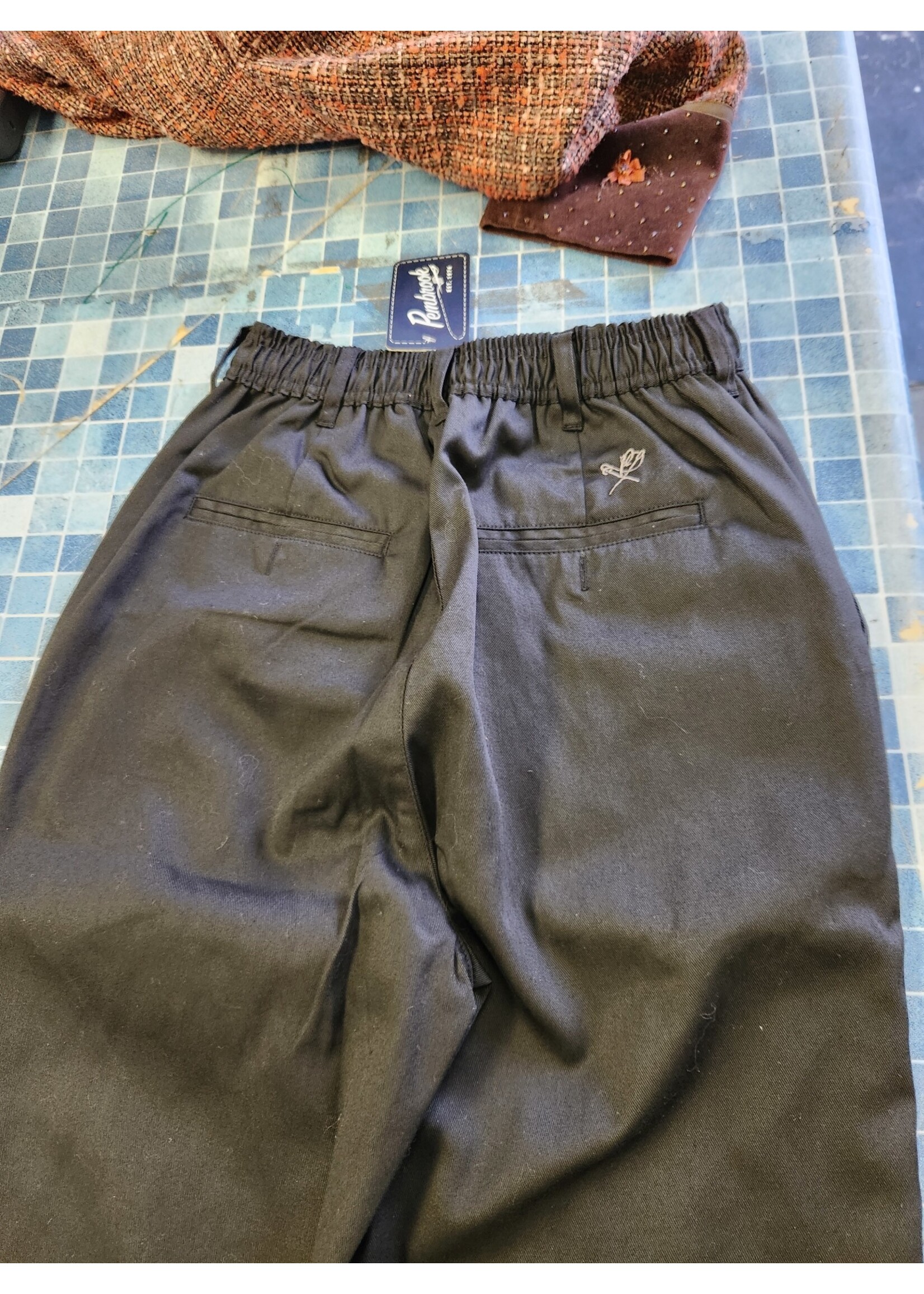 Pembrook Comfort Collection Womens Pull On Pants Sm Straight Leg Pockets Black