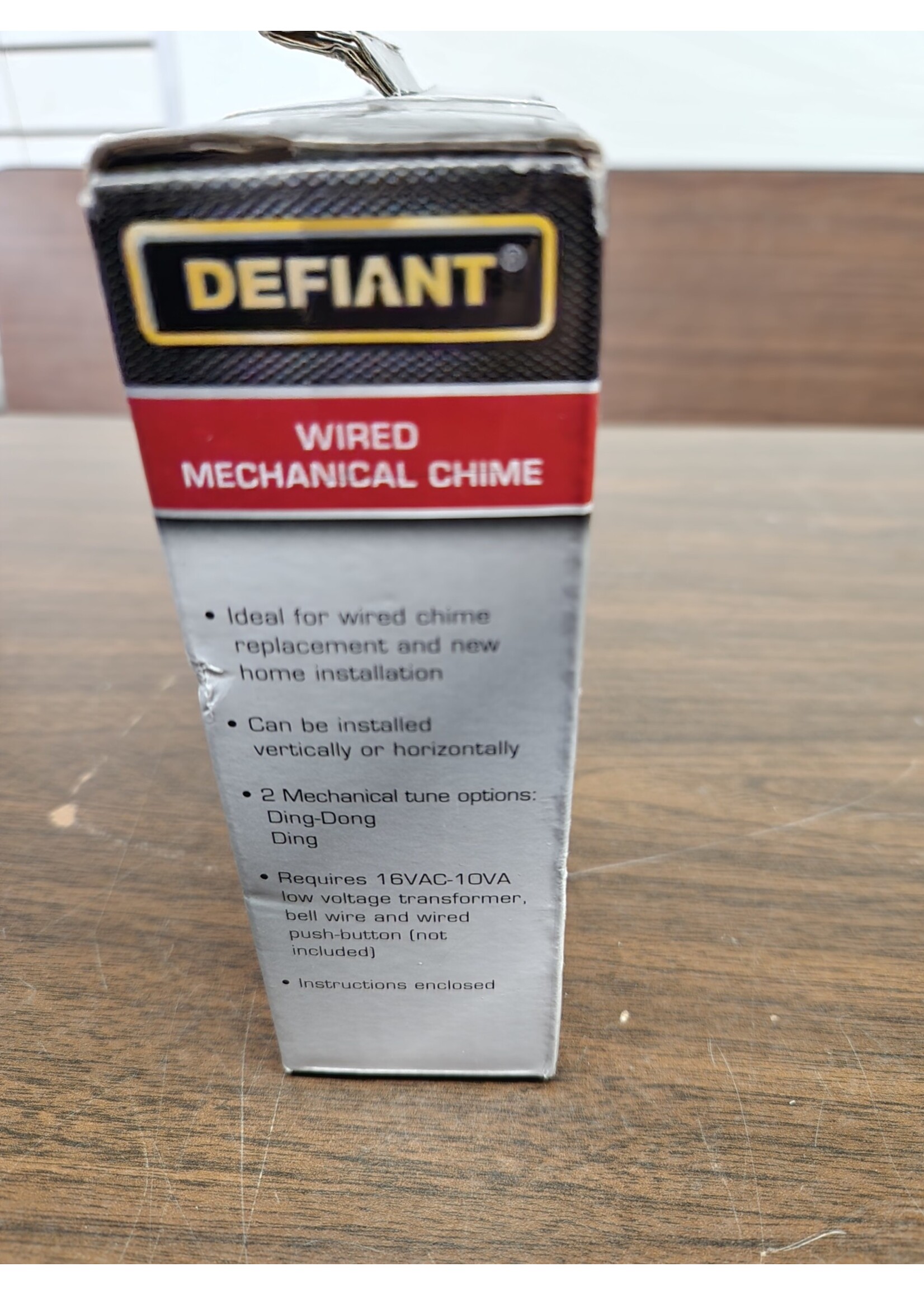 Defiant Wired Mechanical Doorbell Chime, Brushed Nickel