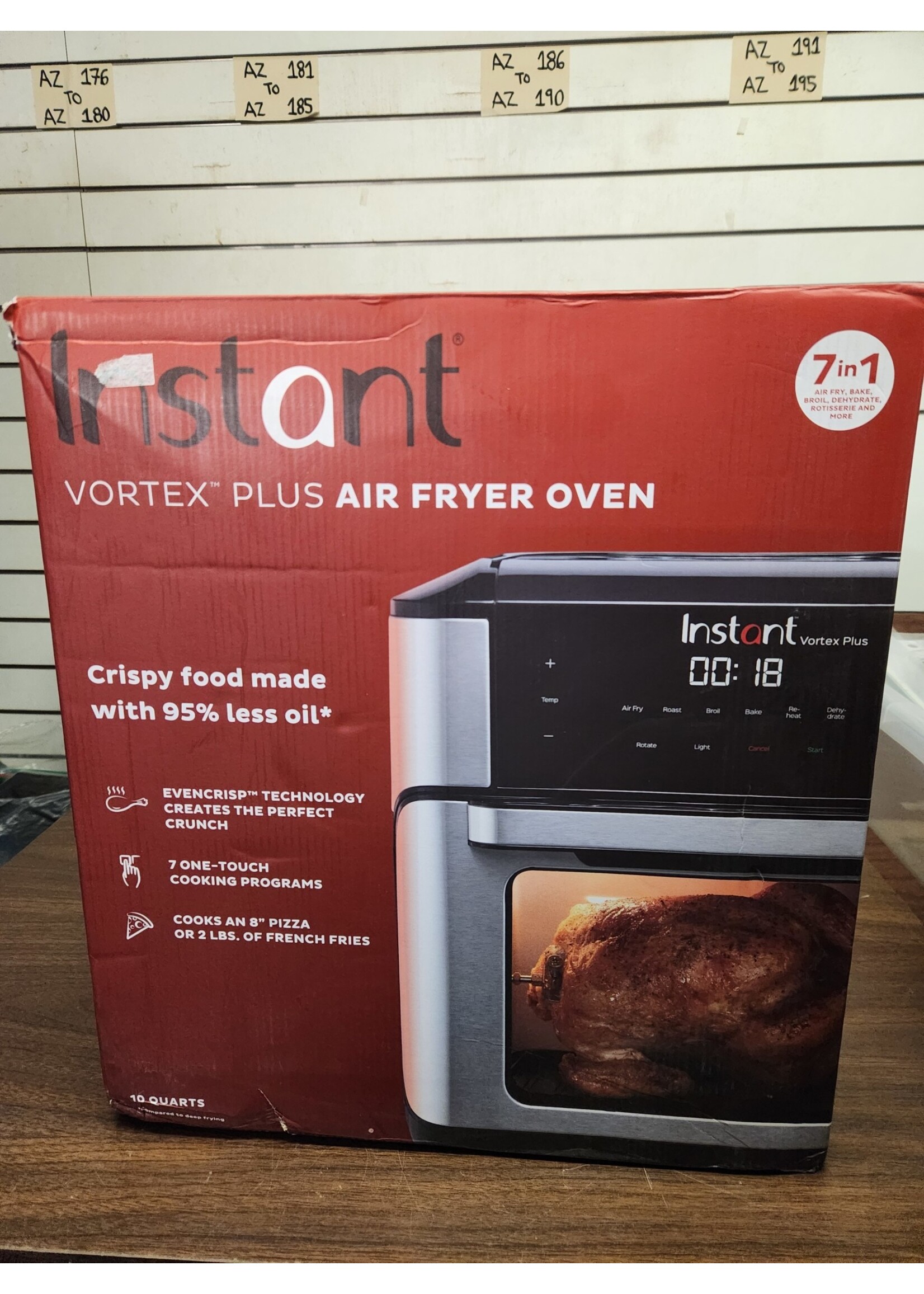 Instant Vortex Plus 10qt 7-in-1 Air Fryer Toaster Oven Combo - Black: Instant Pot, Airfryer, 1500W, Stainless Steel