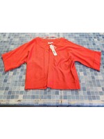 Joseph A Bolero Cardigan Sweater Womens Size Medium Red Crop Shrug Open Holiday
