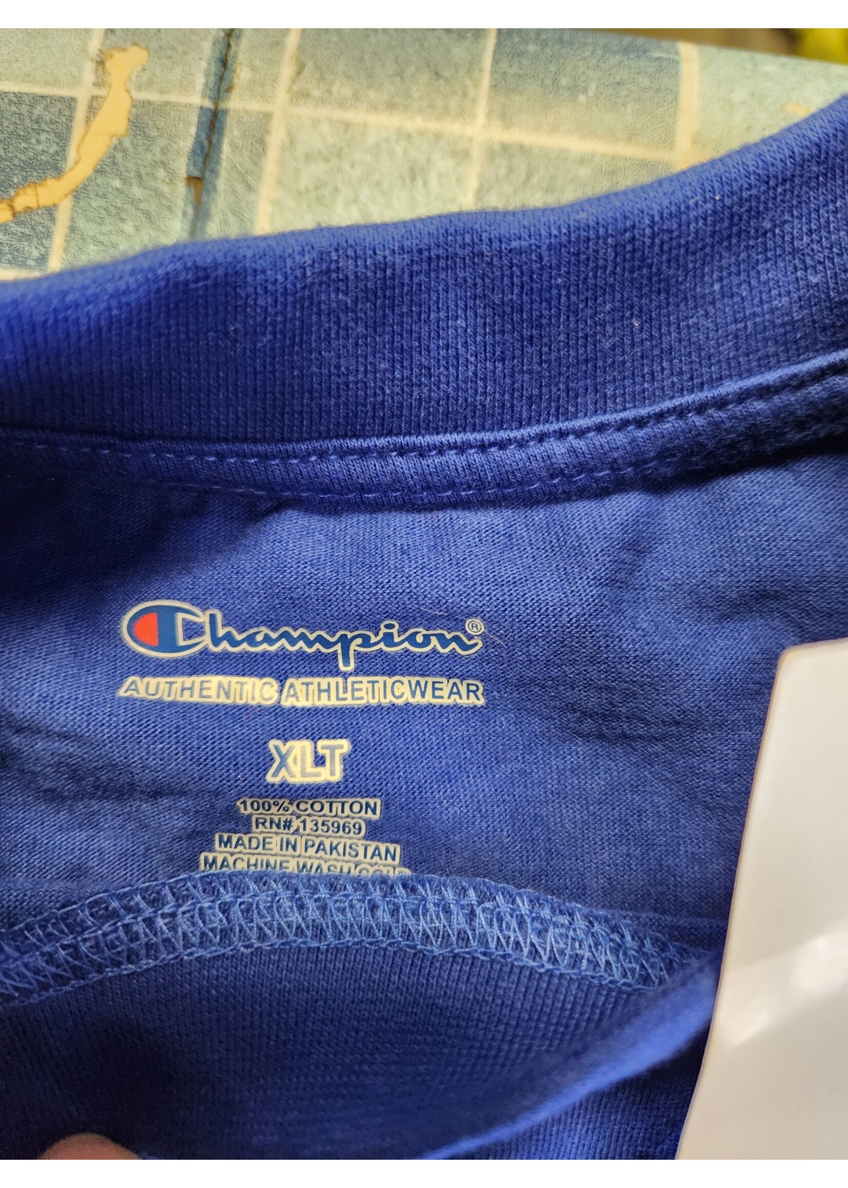 Champion Athleticwear Big and Tall Mens XLT T-Shirt w/ Pocket Blue