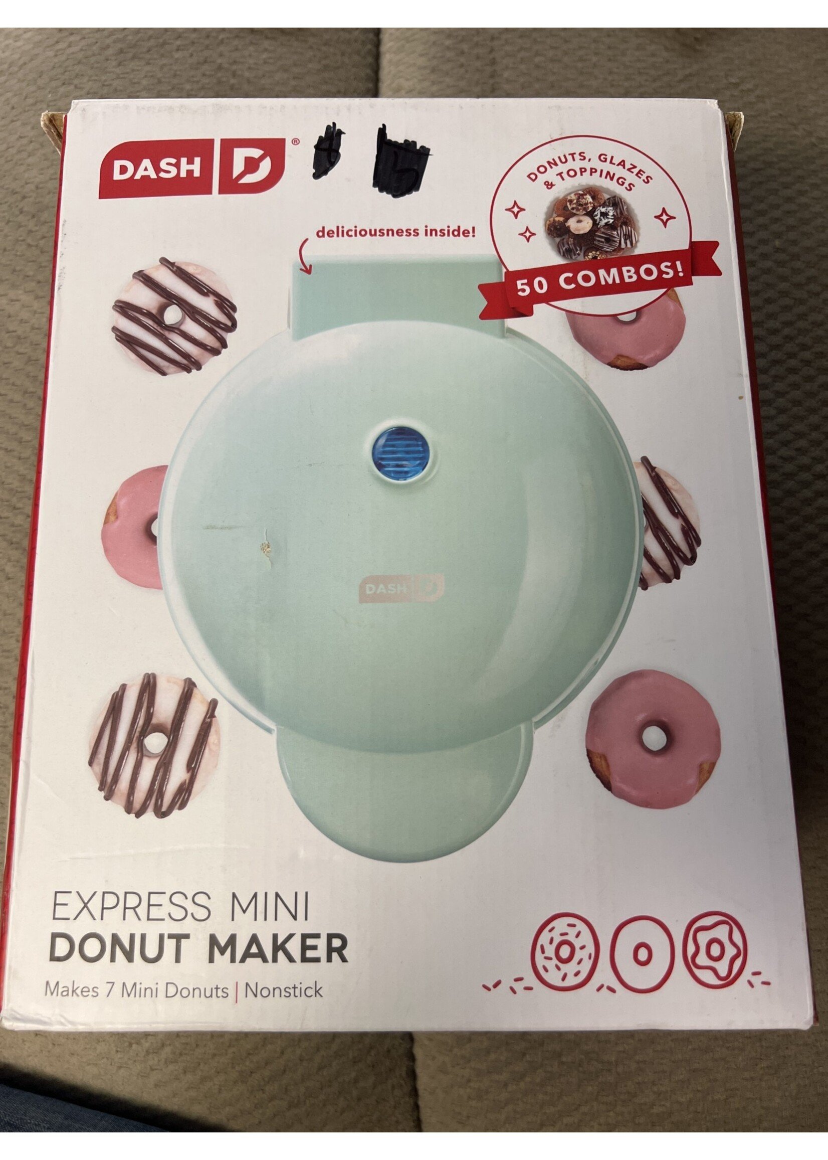 Used- Dash Express Mini Donut Maker - makes 7 mini donuts