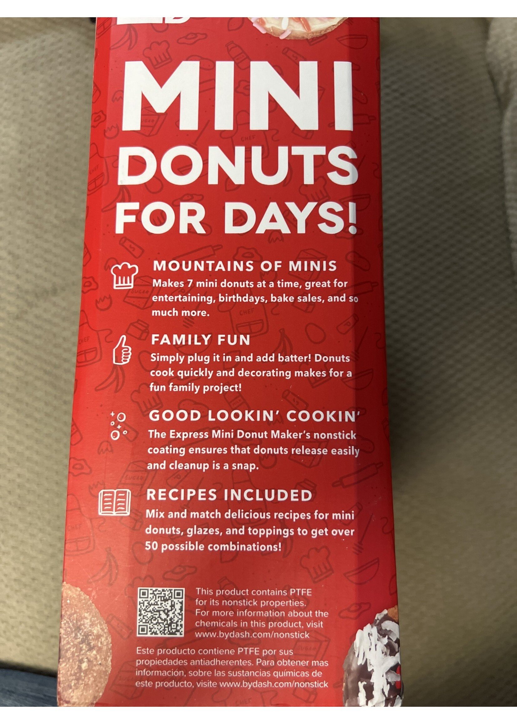Used- Dash Express Mini Donut Maker - makes 7 mini donuts