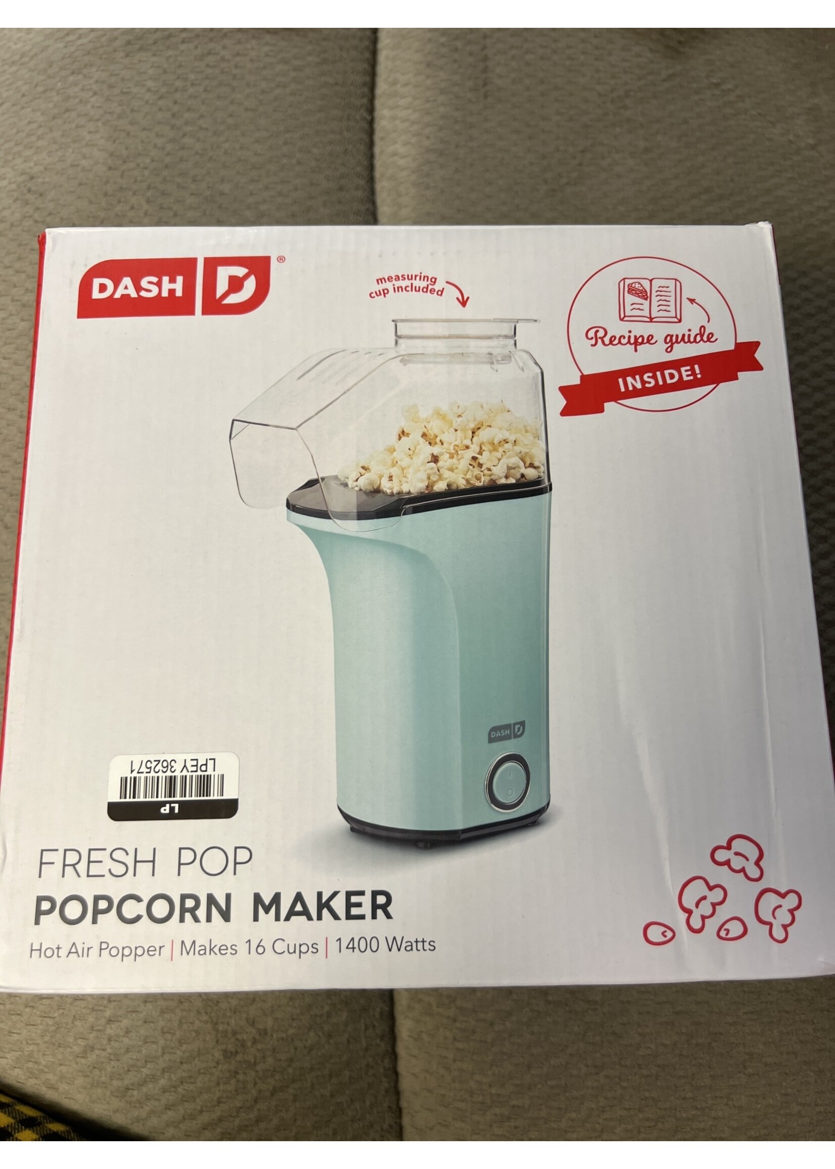 Open box- Fresh Pop Electric Popcorn maker Aqua
