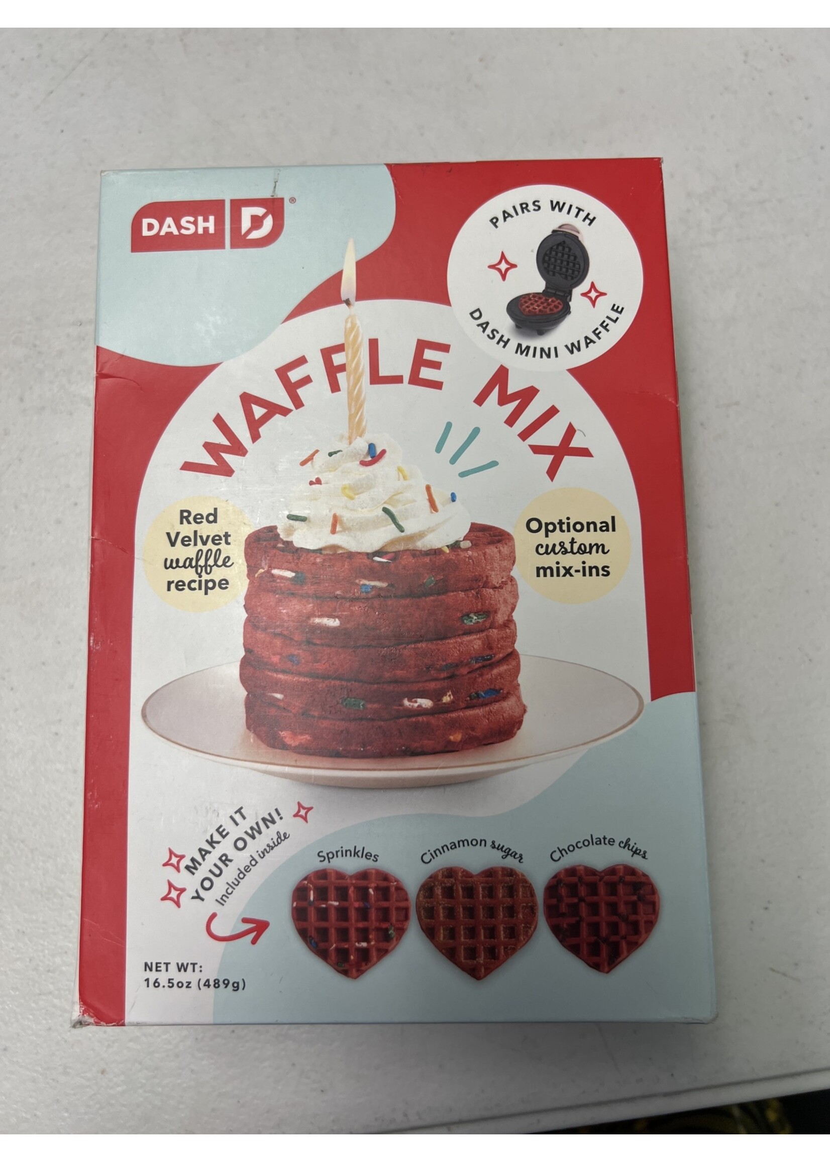 Some box damage- Dash red velvet waffle mix 16.5oz 12/25