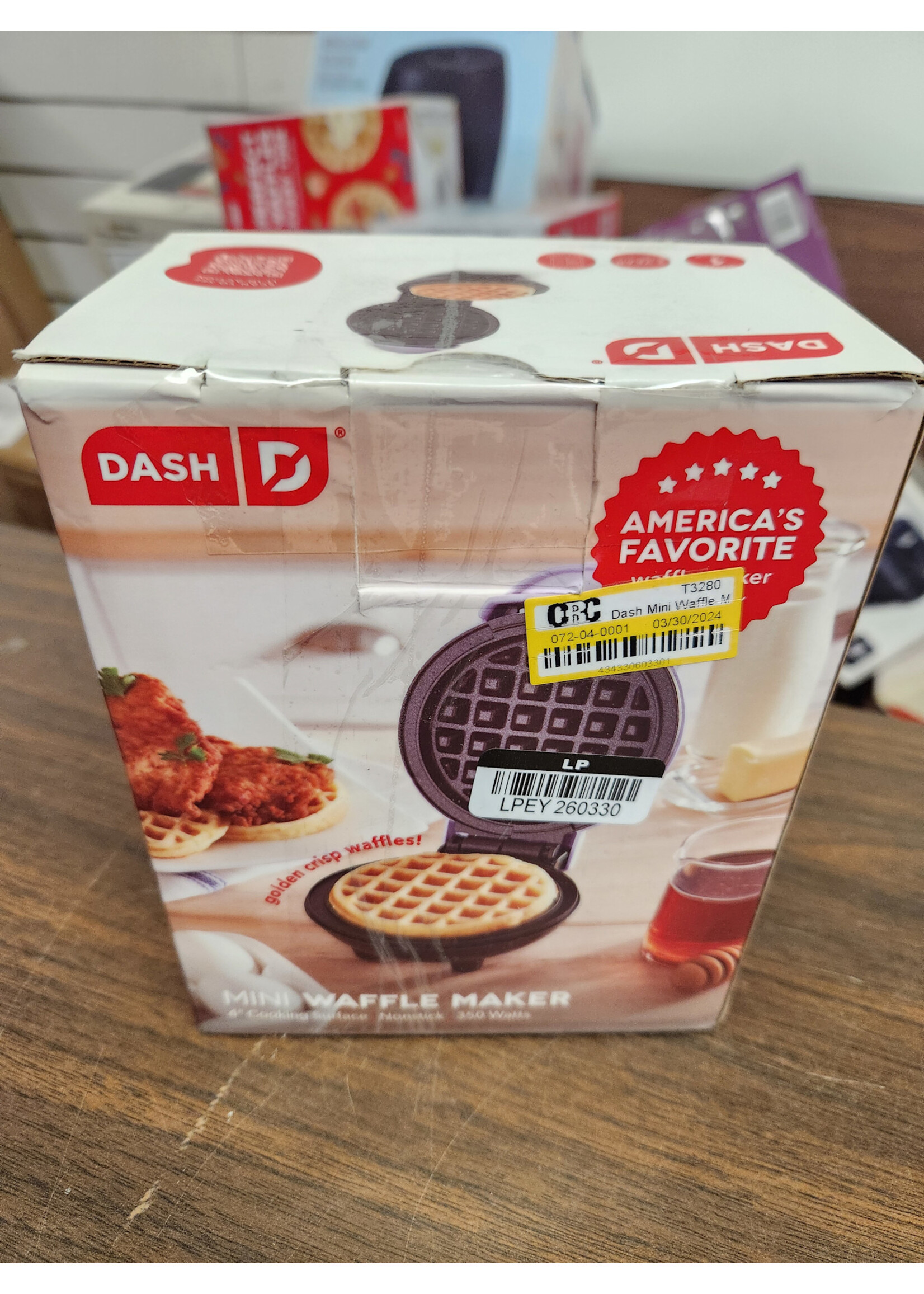 Dash Mini Maker Waffle - Lilac 4”