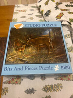 Assembled once- Studio Puzzle- Bits and Pieces 1000 pc puzzle two deer “A Kiss for Mommy”